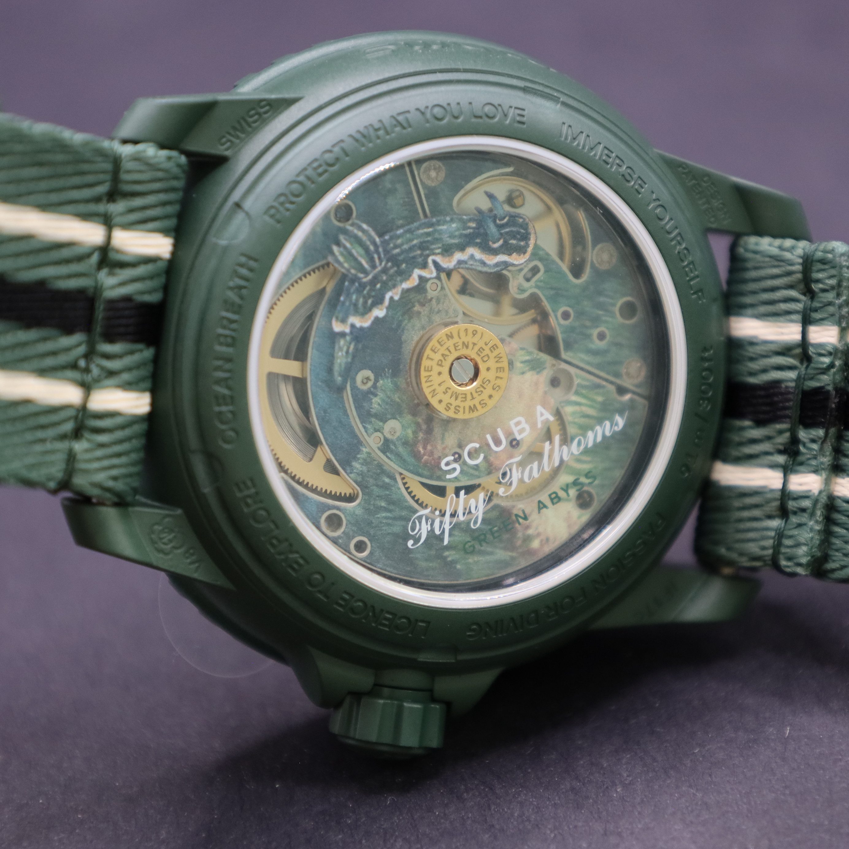 Swatch Automatikuhr Swatch x Blancpain Green Abyss Automatikuhr Bioceramic Scuba