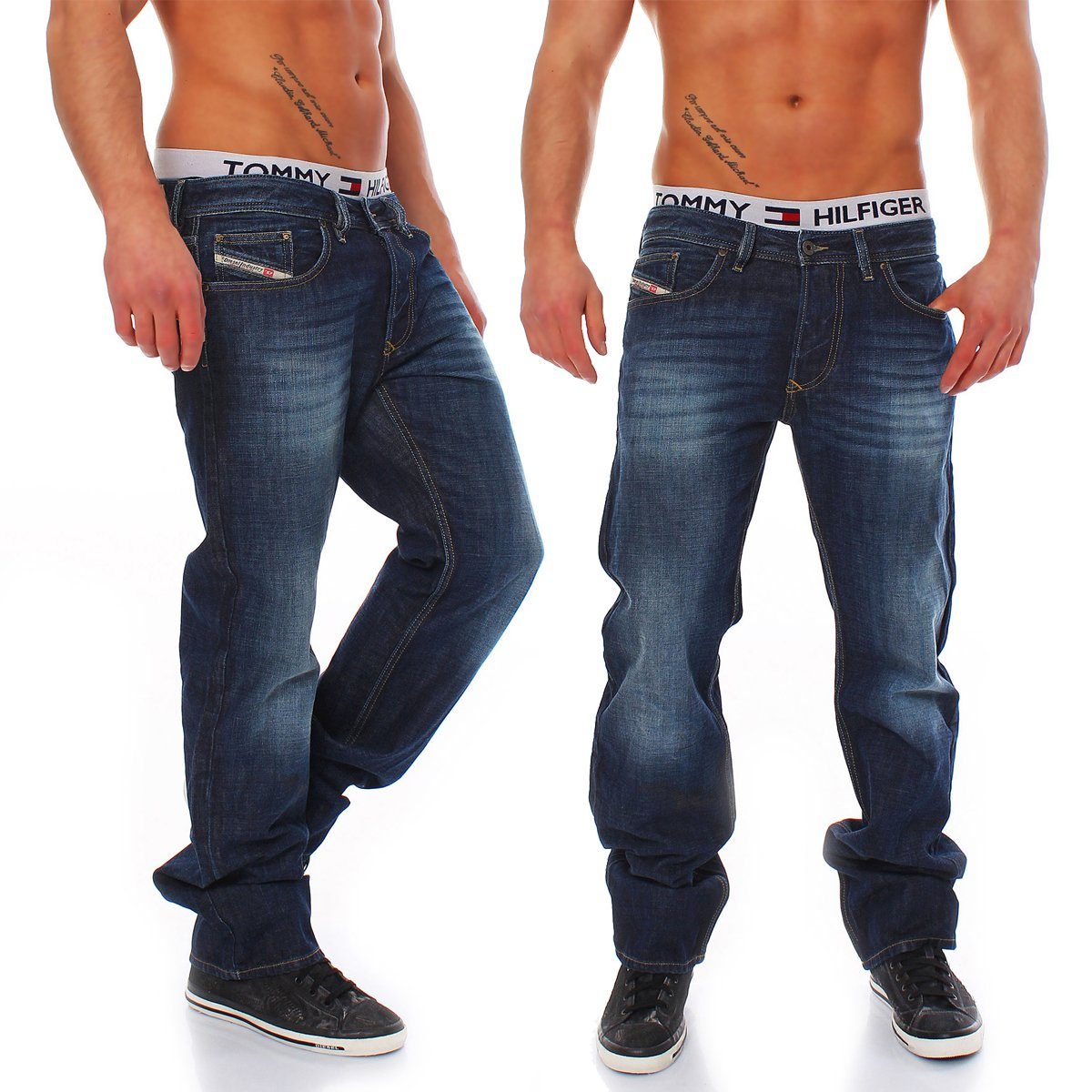 Diesel Gerade Jeans Used-Look, Larkee Jeans Dezenter Diesel 0074W W28 L32 Herren