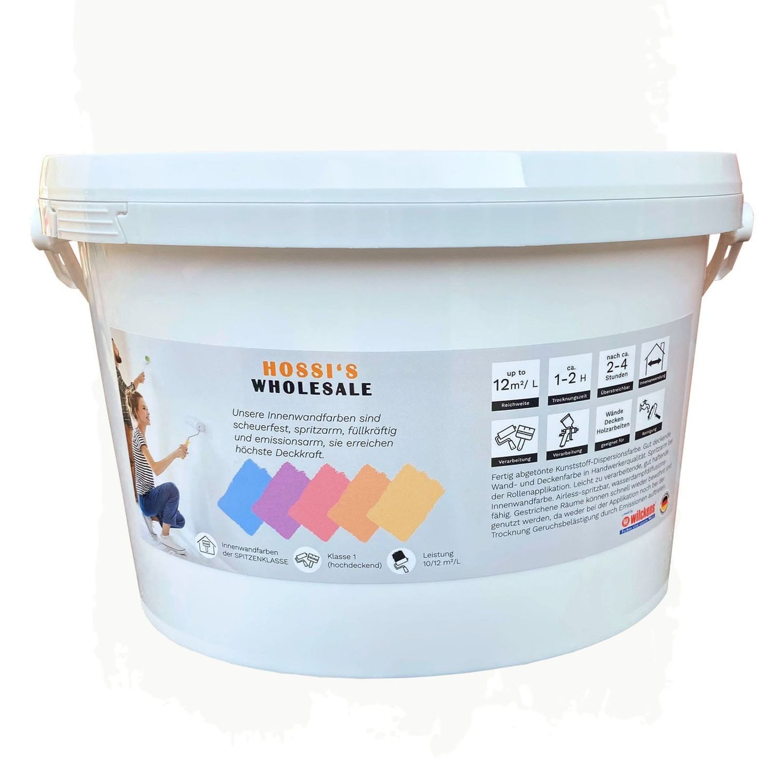 colourcourage Vollton- und Abtönfarbe ColourCourage 2,5 Liter Premium Wandfarbe Innenfarbe Raumfarbe Farbe