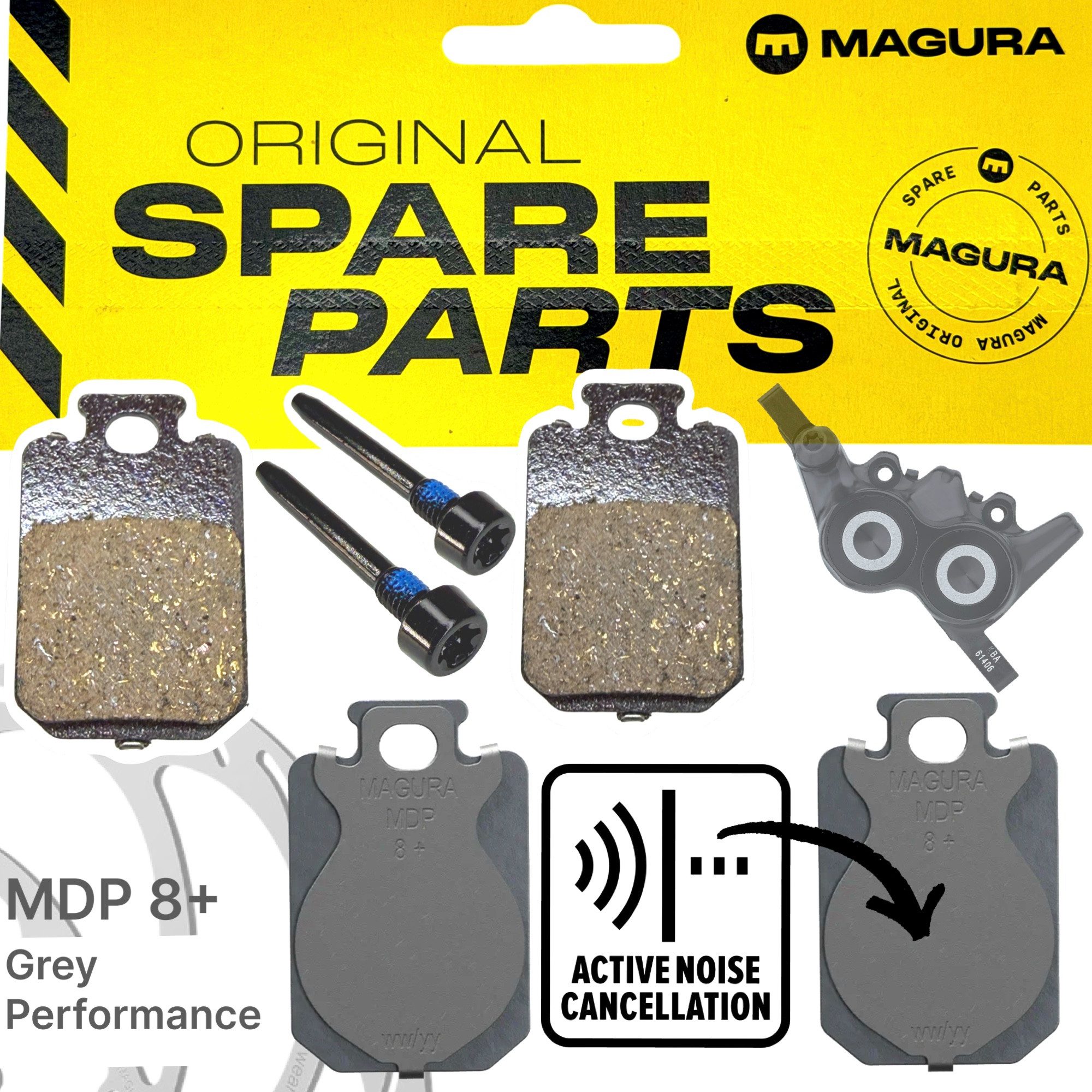 Magura Scheibenbremse Magura Bremsbeläge MDP 8+ Grau Vibrations Dämpfer MT-Scheibenbremse