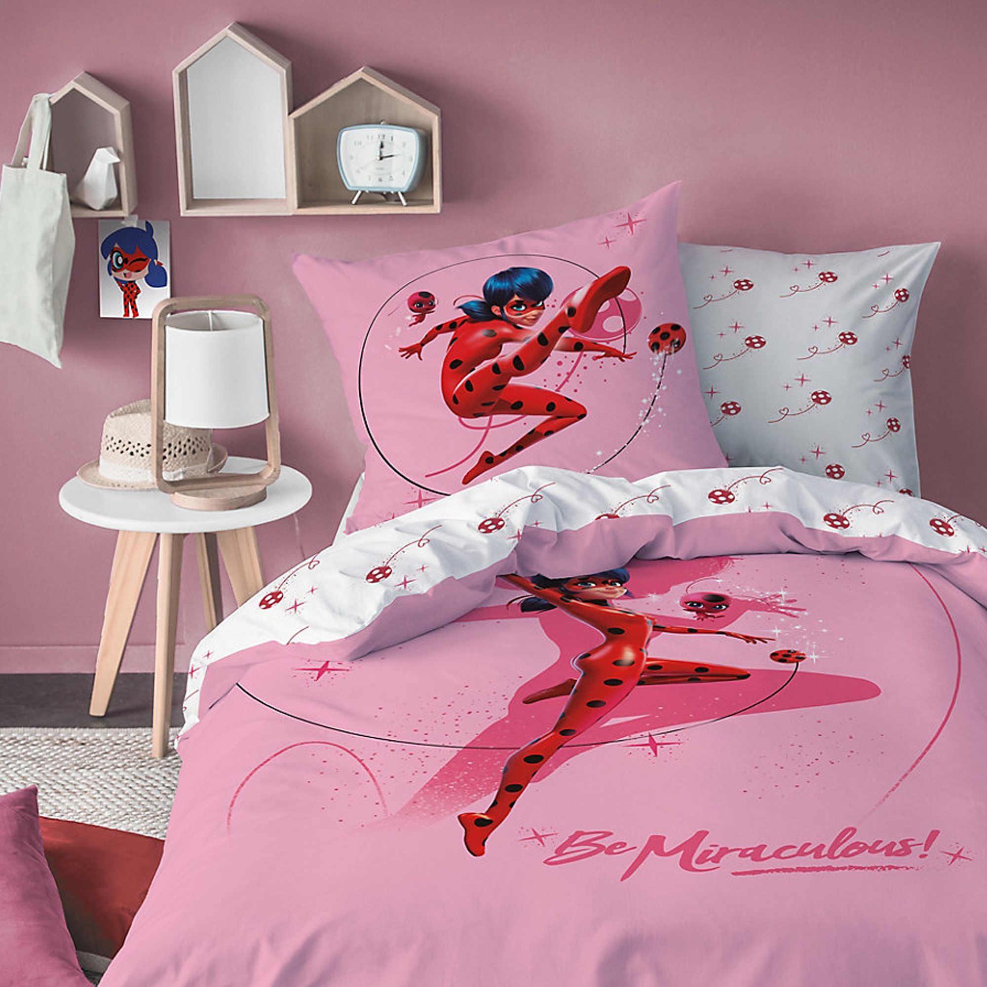 BERONAGE Kinderbettwäsche Miraculous Ladybug Shadow Bettwäsche günstig online kaufen