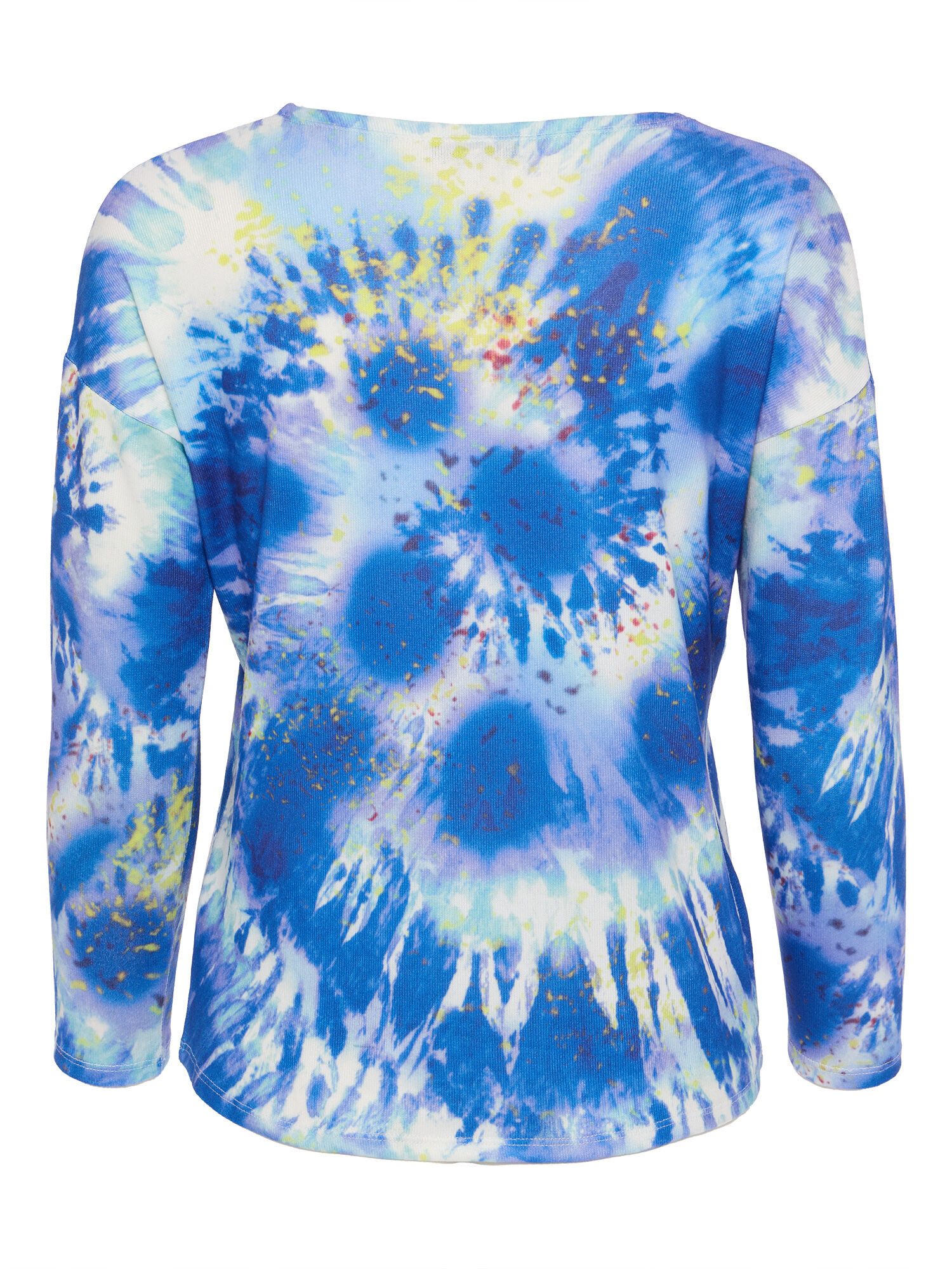 PUNTO & FILO Strickpullover Sweatshirt figurumspielend mit Batikdruck