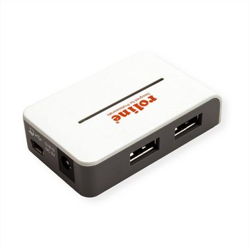 ROLINE USB 2.0 Hub "Black and White", 4 Ports, mit Netzteil Computer-Adapter, 50.0 cm