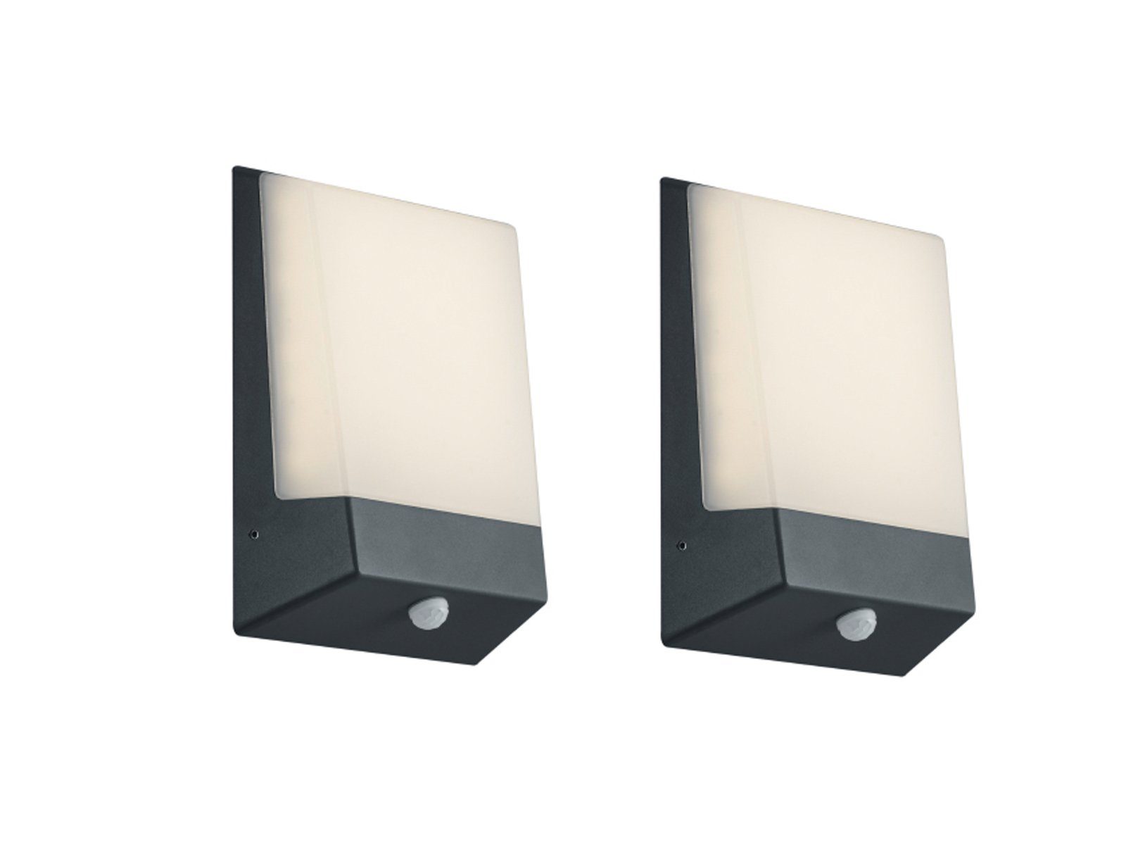 TRIO Leuchten LED Außen-Wandleuchte, LED fest integriert, warmweiß, 2-er Set Fassadenlampe Hausnummernbeleuchtung für Hauswand, Anthrazit