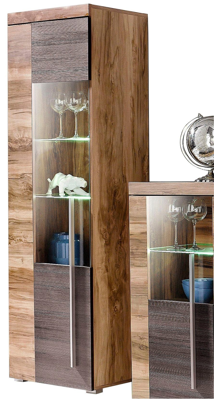 OTTO home Vitrine Roger,Höhe 160cm stilvolle Glasvitrine mit verstellbare Glasböden Standvitrine 1Trg, viel Stauraum, ohne Beleuchtung