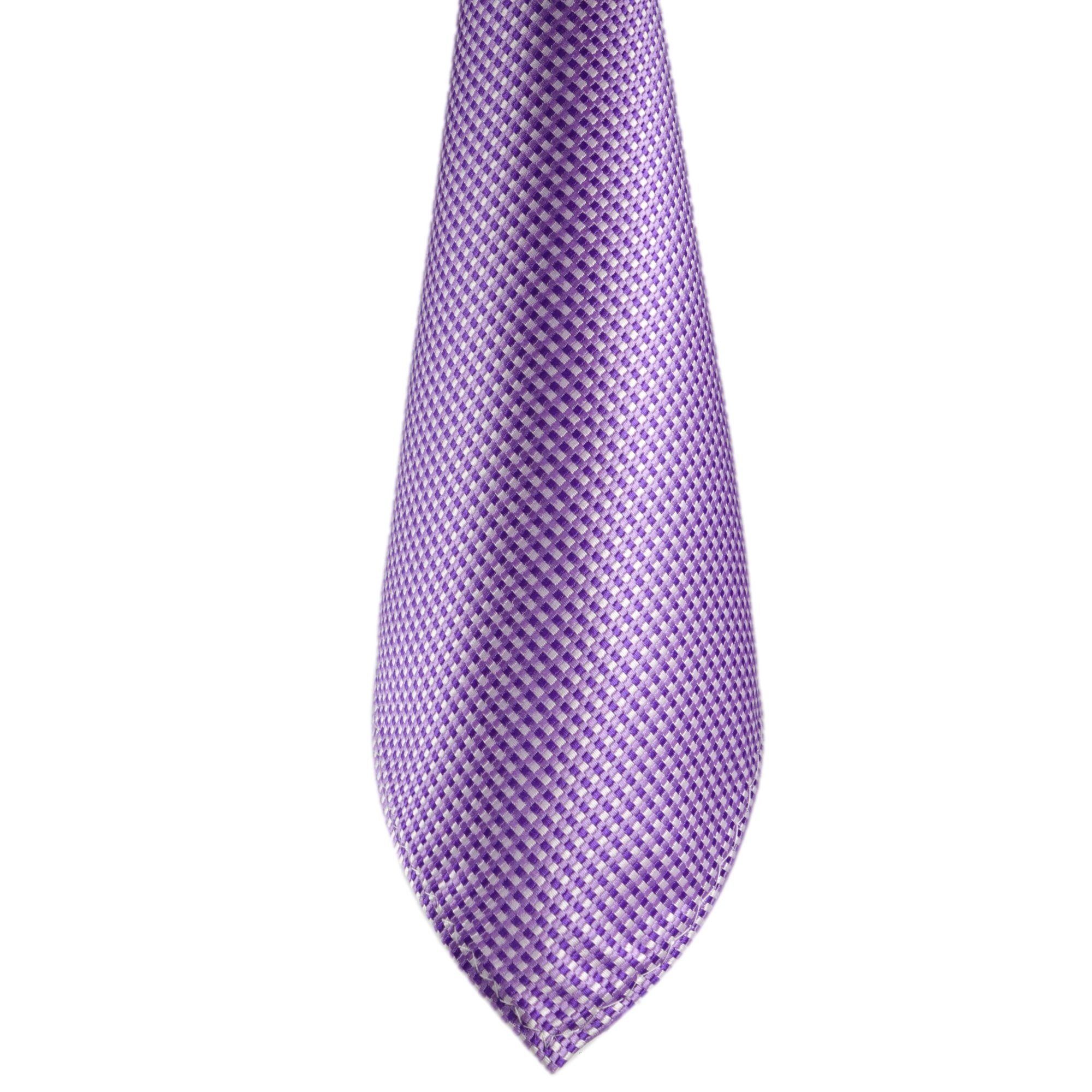 Signalviolett Tupfen, Karo Krawattenset, Violetton Business Gepunktet, (Set, Herren-Schlips Pastell-Violett GASSANI Lavendel Festlich Krawatte Seide-Touch mit Weiß 3-St., Einstecktuch, Dots, Blau-Lila Kariert, Manschettenknöpfe) Struktur, Heller Grid Flieder-Violett Punkte, Schmal, Tuch Hochzeitskrawatte