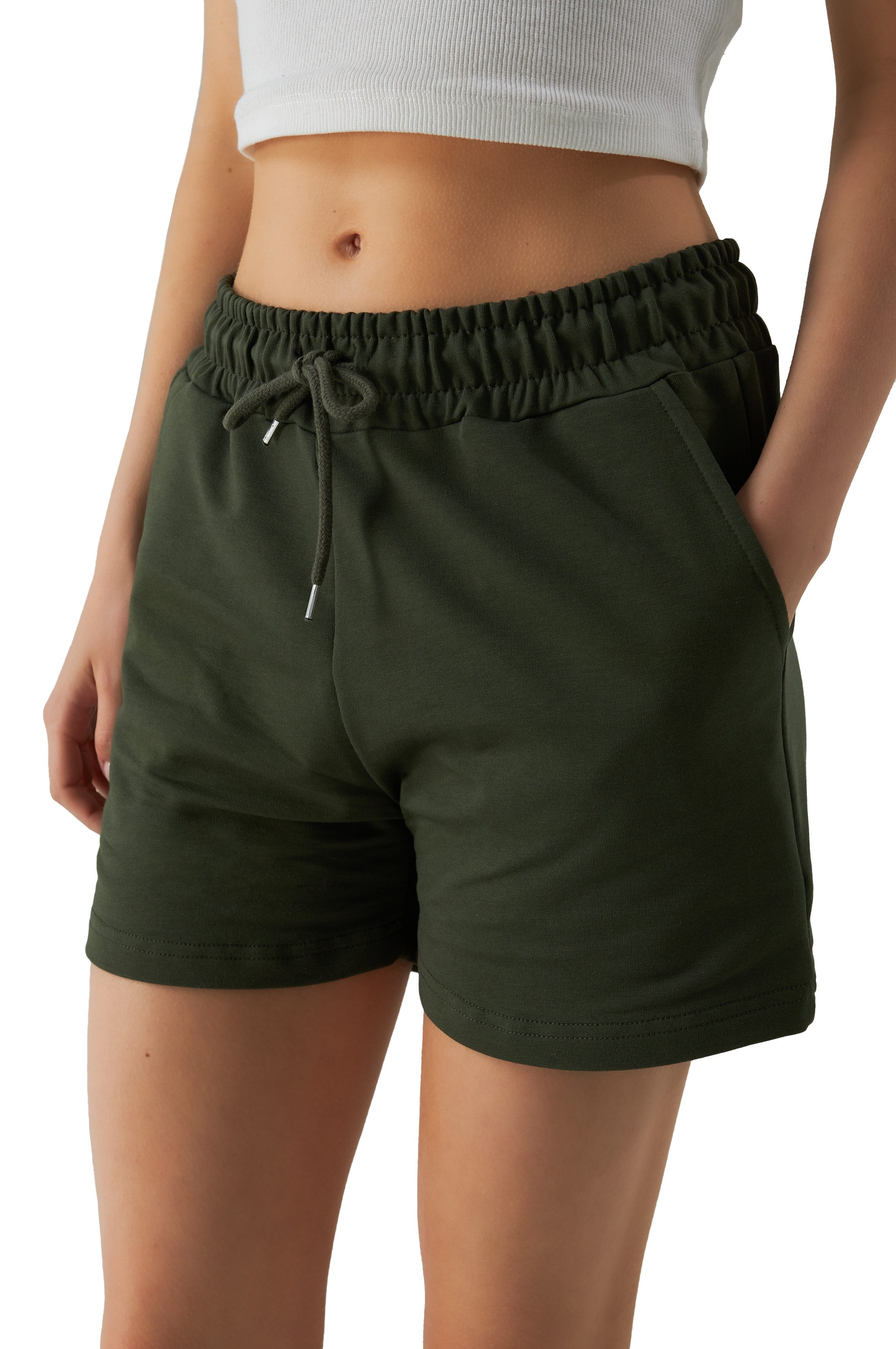 ROSS CAMP Sweatshorts Kurze Hose Damen Shorts Lycra, Baumwolle