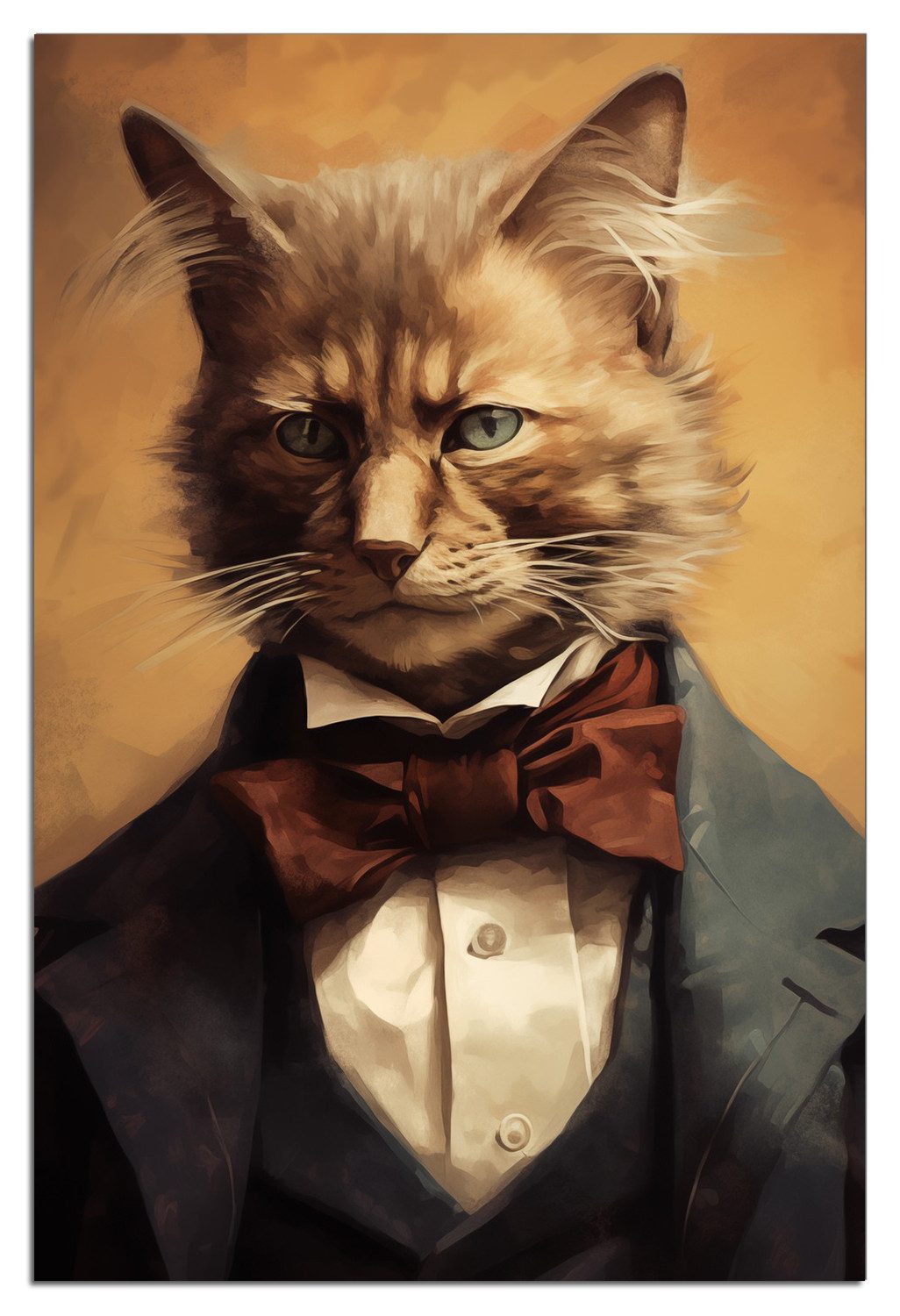 Wallario Poster, Katze im Anzug, in verschiedenen Ausführungen