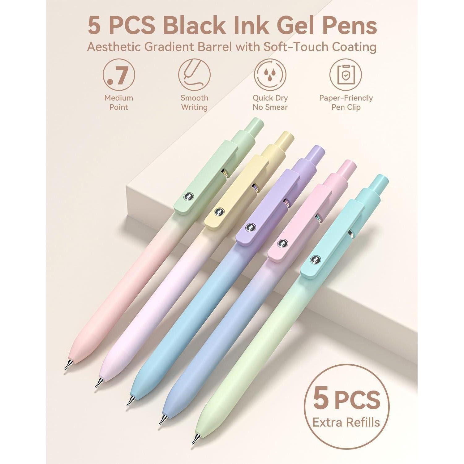 LuxusKollektion Druckbleistift Schulsachen Mäppchen Stifte Set Textmarker Gelstifte Creme – Bild 4 von 5