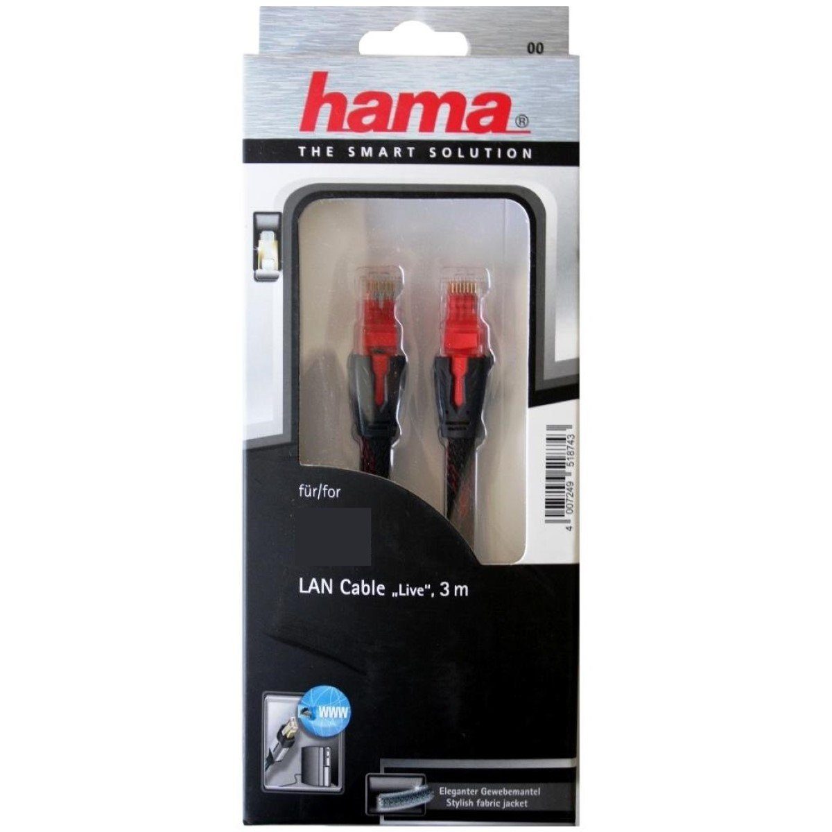 Hama 3m Gaming Netzwerk-Kabel Cat6 Lan-Kabel Live LAN-Kabel, RJ45, Kein (300 cm), Patch-Kabel Cat 6 Gigabit Ethernet
