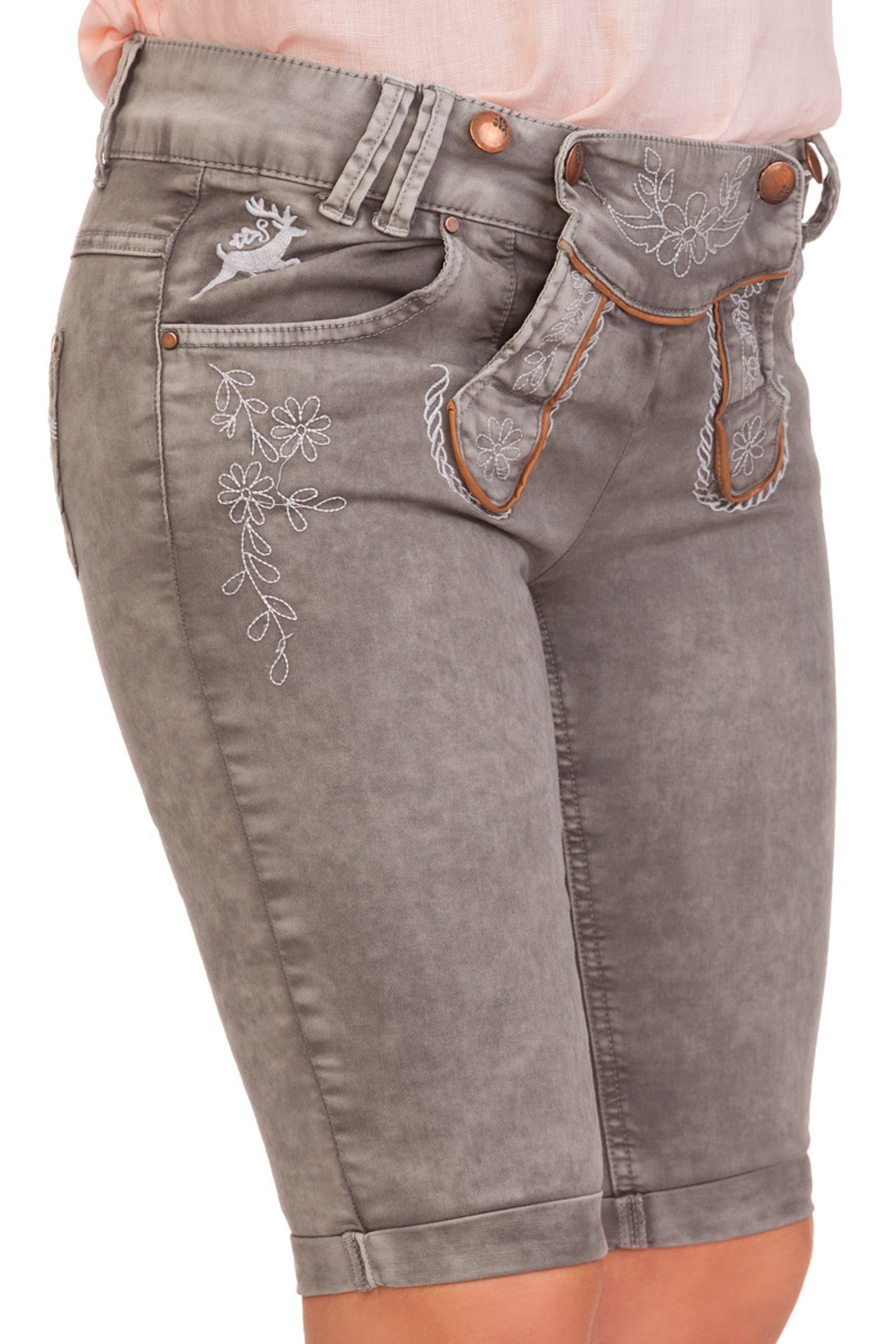 Hangowear Trachtenjeans Trachtenjeans Damen - COLOR BERMUDA - hellblau, hellgrau