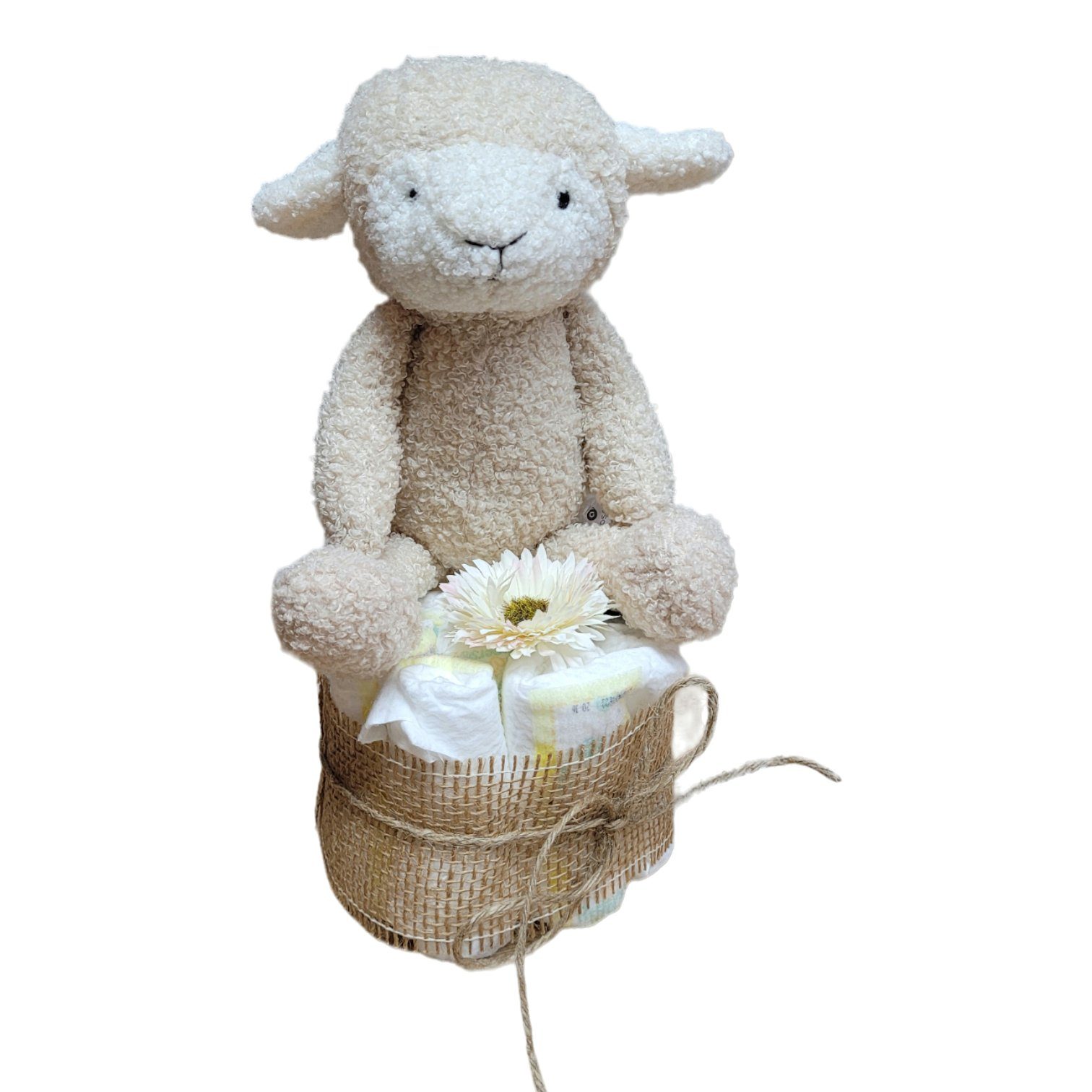 Windeln Neugeborenen Geschenkset, 12-tlg. beige Schaf, CreaDesign Windeltorte