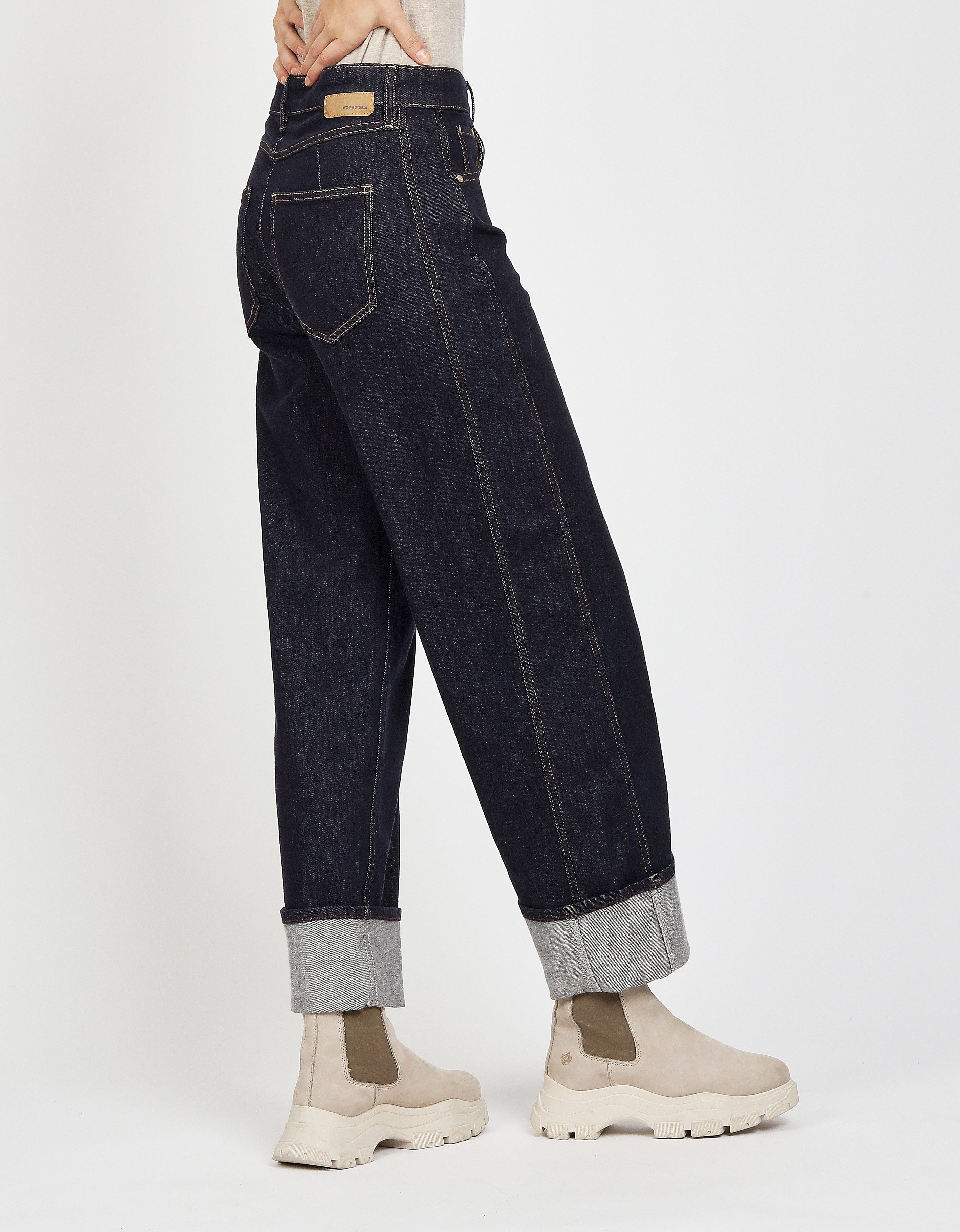 GANG Straight-Jeans 94BLAKE STRAIGHT hoher Bund, Umschlag am Saum günstig online kaufen