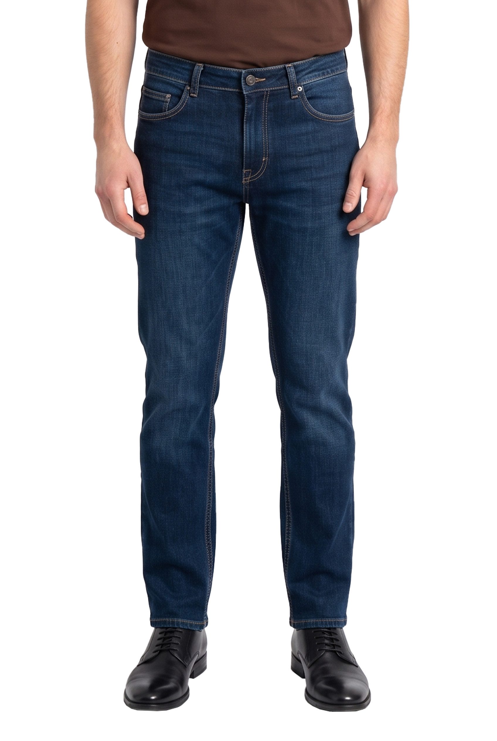 BlauerHafen Regular-fit-Jeans Herren Straight Fit Jeans Stretch Bequeme mit Slim Passform Super Flex – Bild 2 von 5