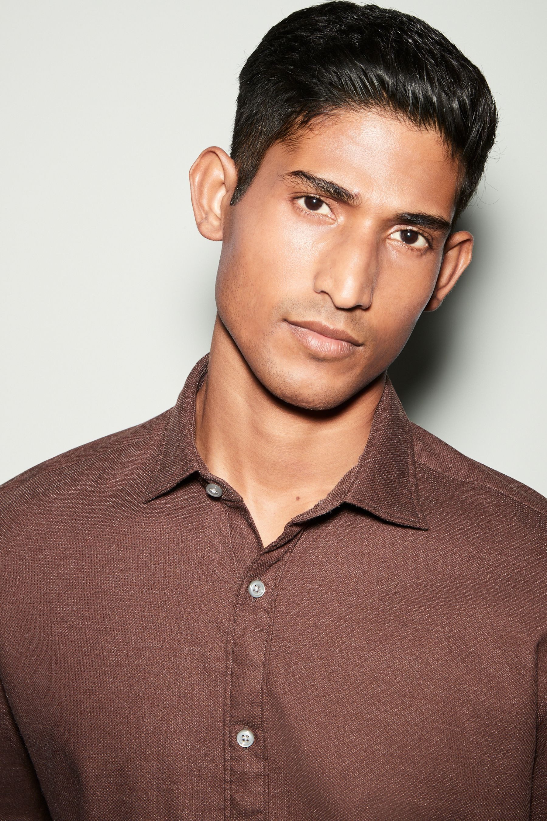 Next Langarmhemd Jeanshemd mit Haifischkragen aus Baumwolle (1-tlg)