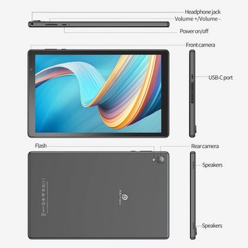 PRITOM 2GB RAM, 6000Mah, Expand to 512GB, 6000Mah Tablet (10", 32 GB, Andriod 12, 2.4G, Quad Core Processor HD IPS Screen, Camera, Wi-Fi, Bluetooth, Tablet PC)