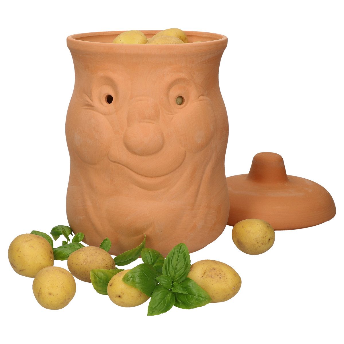 MamboCat Vorratsglas 3tlg. Terrakotta Set Knoblauchtopf + Zwiebeltopf + Kartoffeltopf, Steingut – Bild 5 von 5
