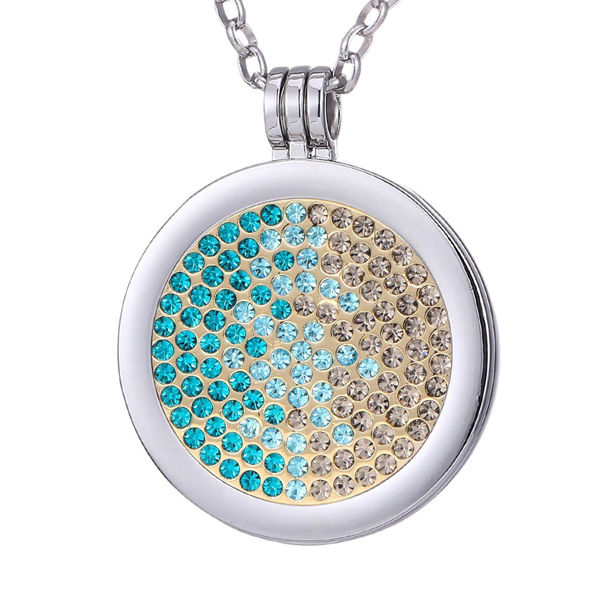 Morella Kette mit Anhänger Damen Halskette 70 cm mit Coin 33 mm (2-tlg), Si günstig online kaufen