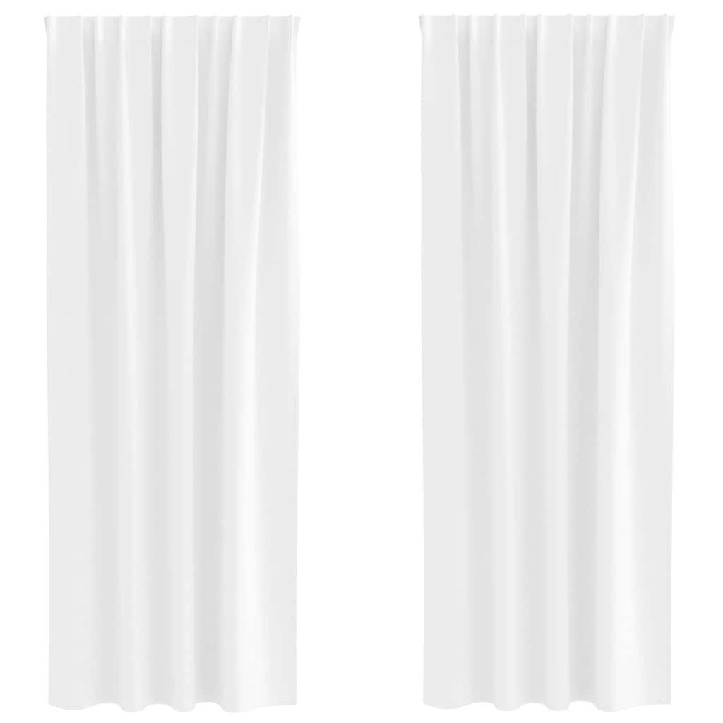 vidaXL Gardine 260 x 140 cm Vorhänge mit Vorhängen 2 pcs Helles Weiß Polyester