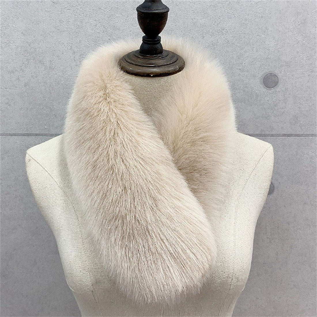 DÖRÖY Modeschal Kunstpelz Solid Damen Kamel Schal,Winter Haar Schal Warm Farbe Kragen Plüsch