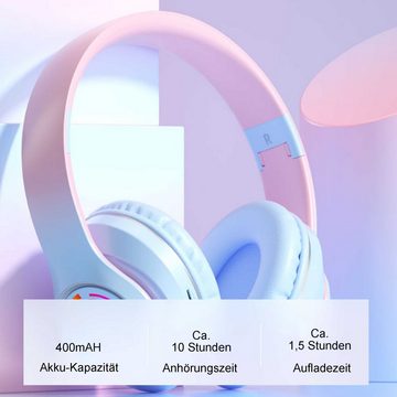 Diida Kopfhörer, Bluetooth-Kopfhörer,Headset,Kopfhörer mit Farbverlauf Headset (bluetooth, Mit 3,5-mm-Audiokabel, kabelgebunden und kabellos)