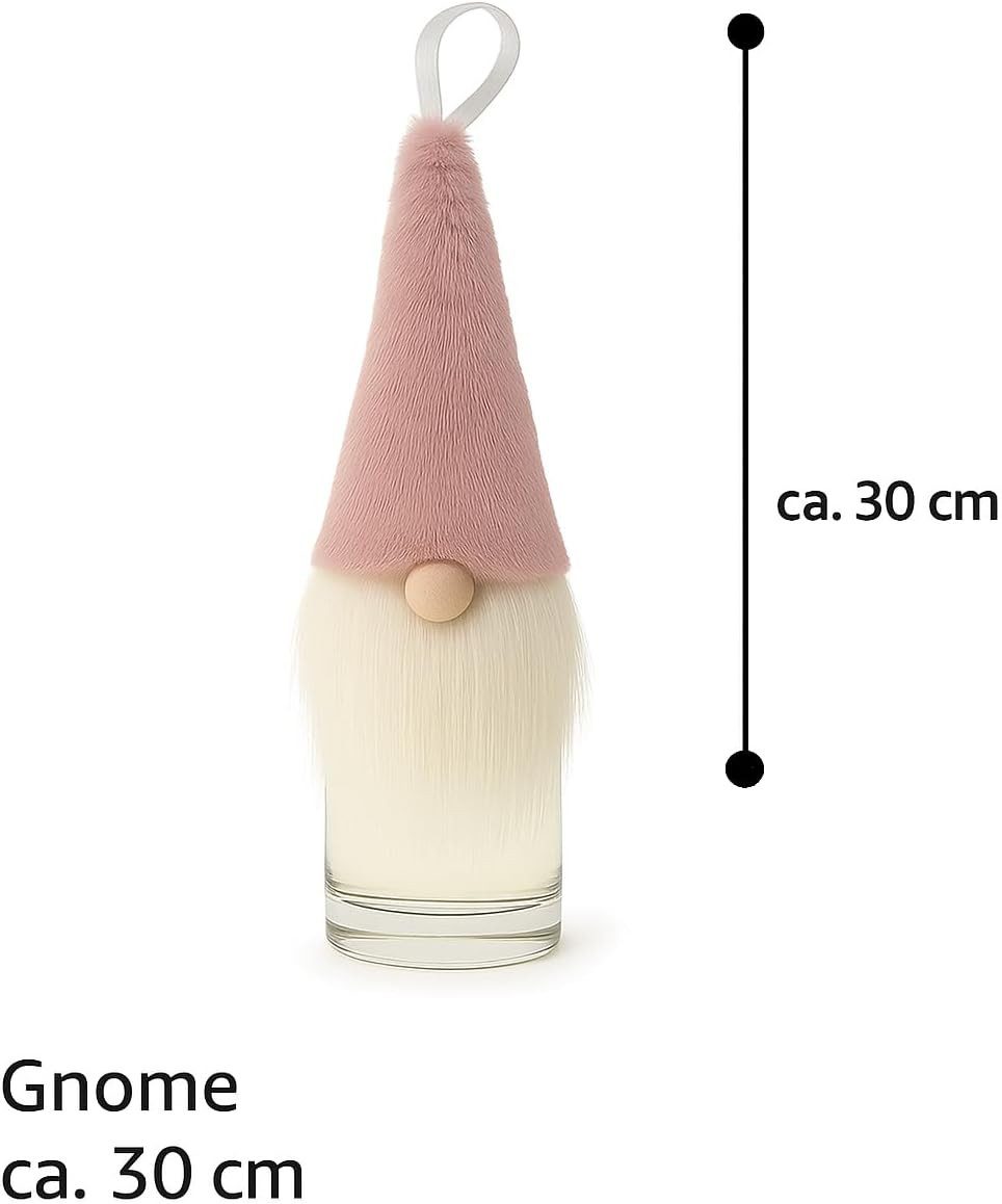 hausleben Wichtel Flaschen-Dekoration 30cm (3 St), Pastellmützen, Plüsch, 3 Farben sort.