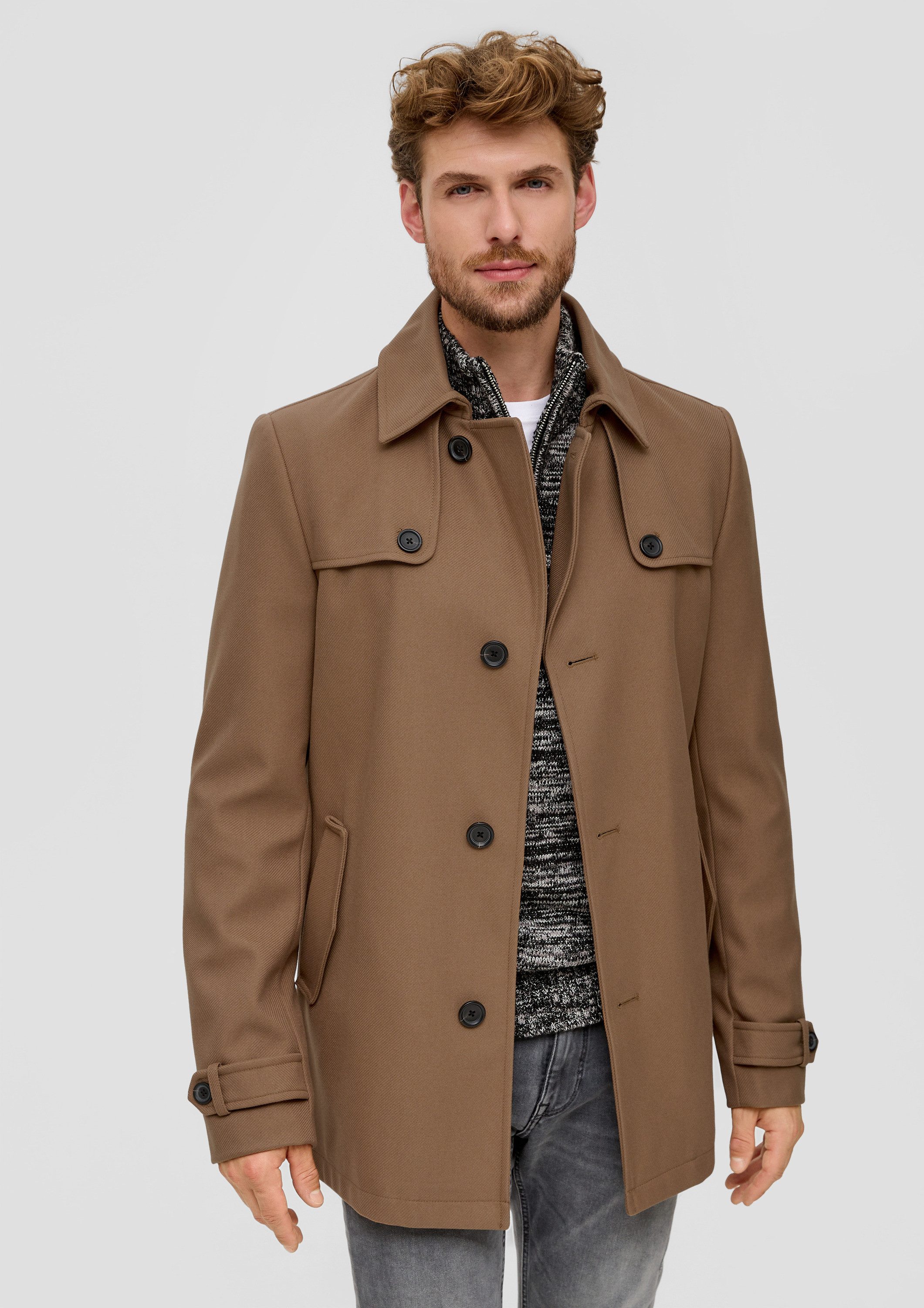 s.Oliver Funktionsmantel Outdoor-Mantel Kurzer Mantel aus Viskosemix