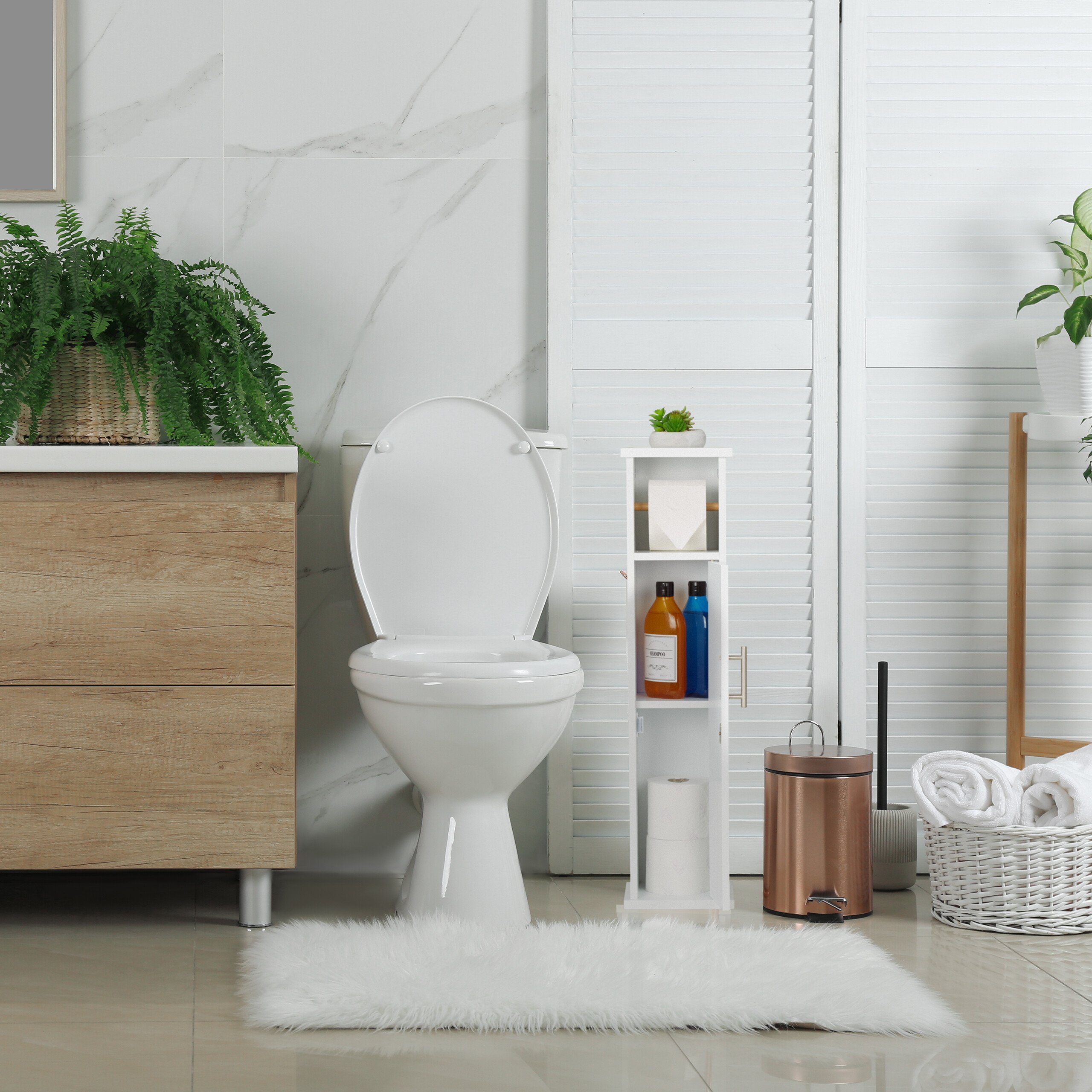 relaxdays Toilettenpapierhalter Weißer Toilettenpapierhalter stehend günstig online kaufen