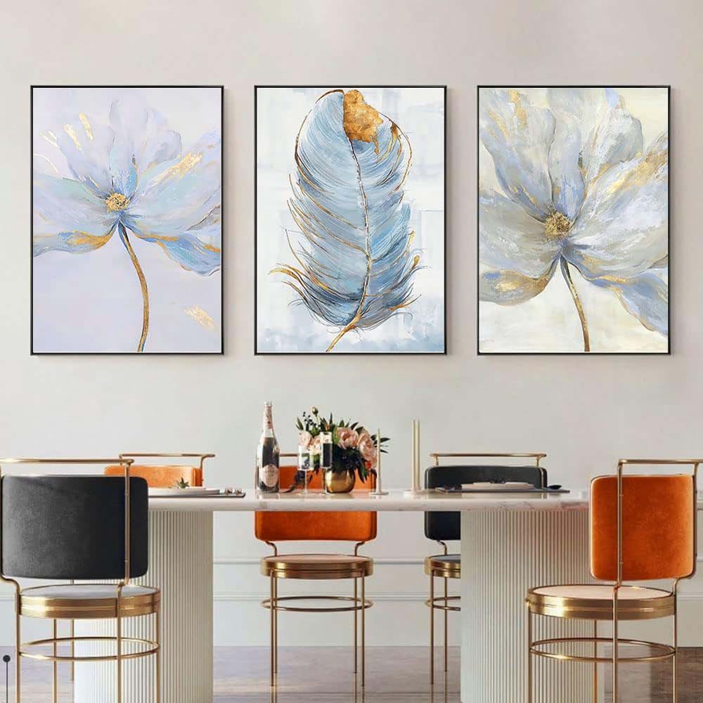 trends for living Wandbild 3er Set Leinwandbilder nordic Blumen abstrakt Wa günstig online kaufen