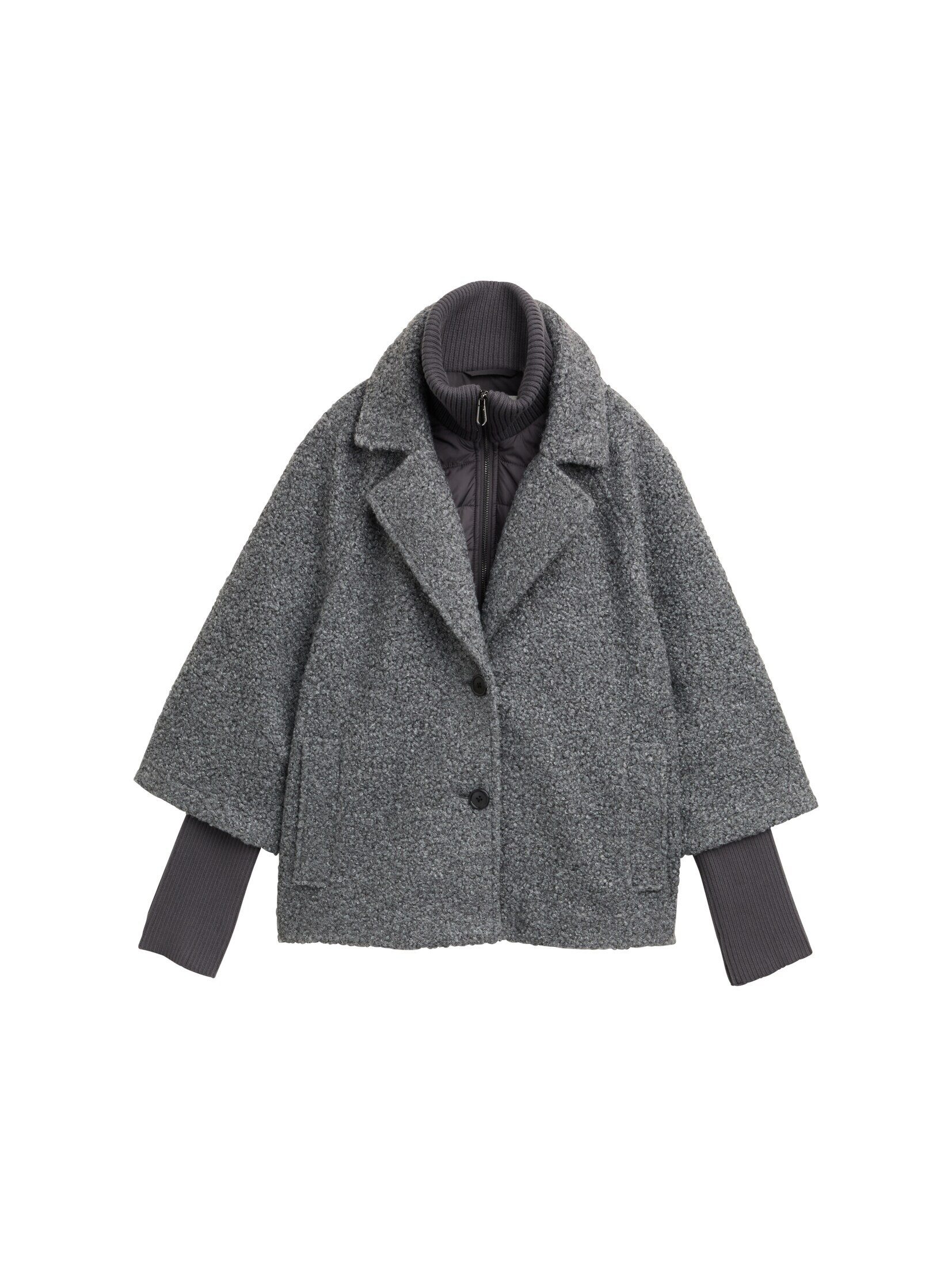 TOM TAILOR Sommerjacke Jacken Bouclé Cape Jacke im 2-in-1-Look günstig online kaufen