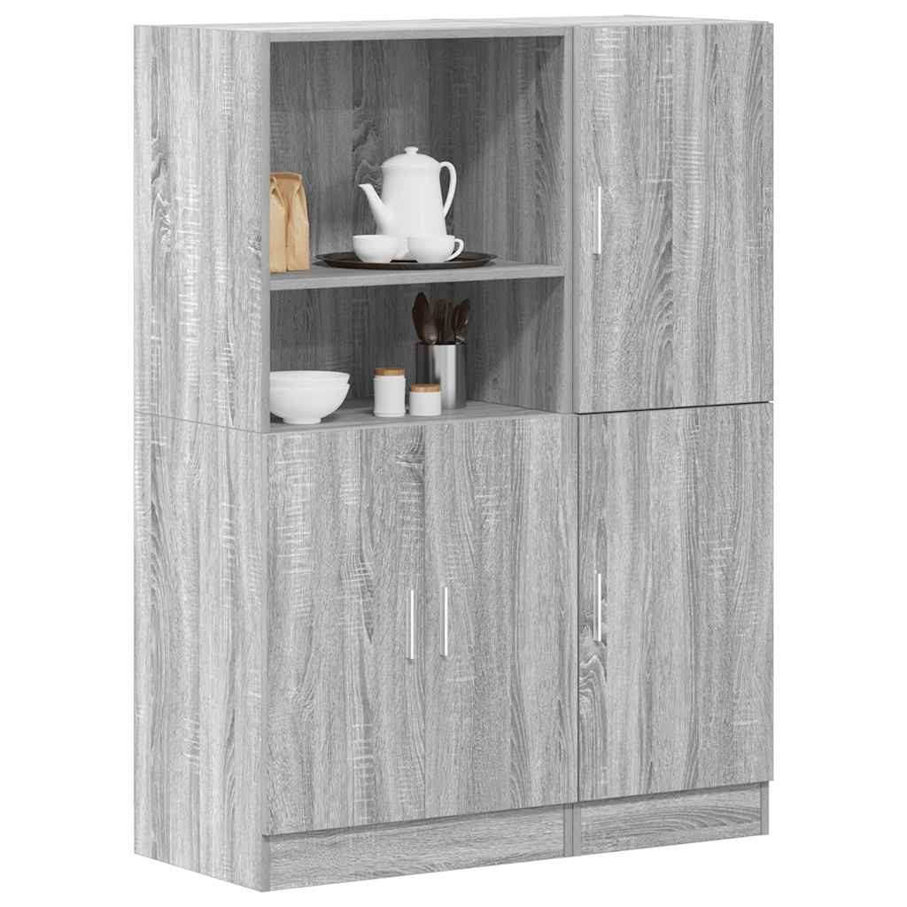vidaXL Regal 2-tlg. Küchenschrank-Set Grau Sonoma günstig online kaufen