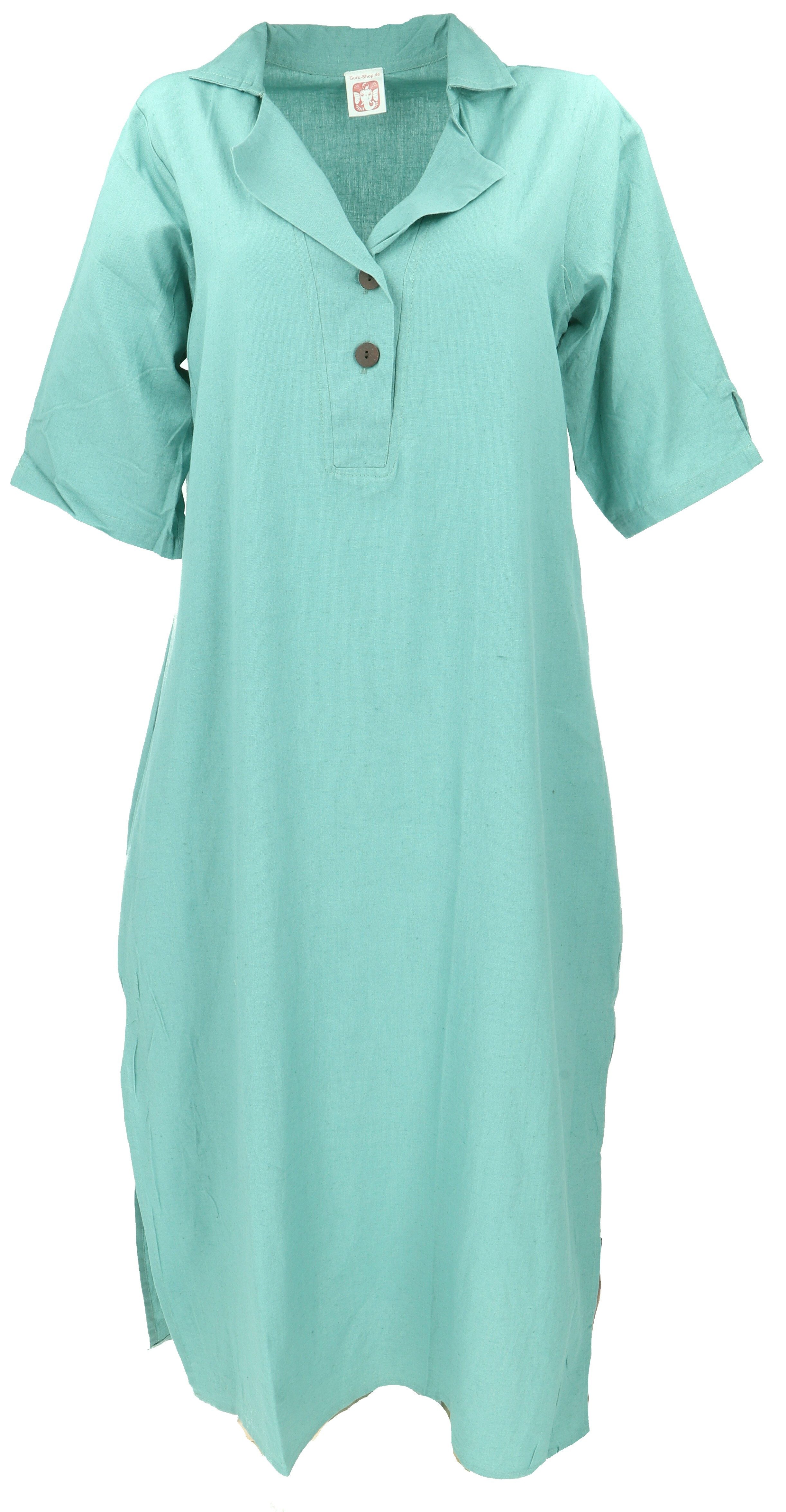 Guru-Shop Midikleid Luftiges Sommerkleid, Shirtkleid, Baumwoll.. alternative Bekleidung
