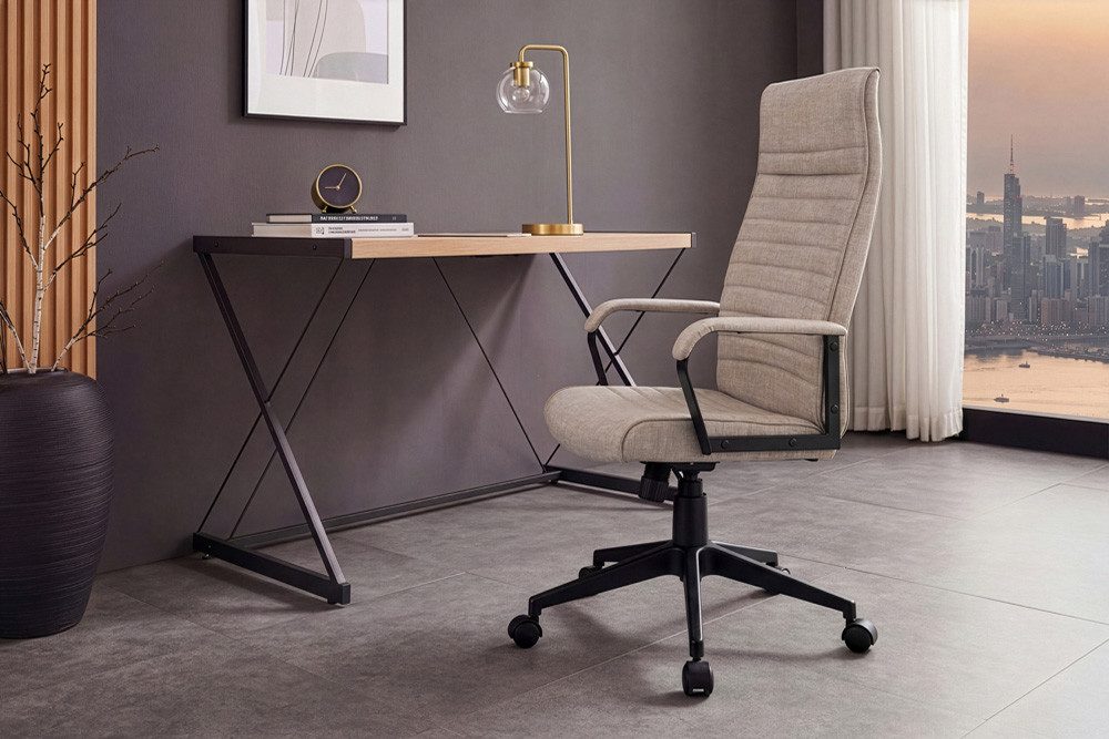 riess-ambiente Bürostuhl LAZIO taupe/schwarz - Samt, Metall, drehbar, höhenverstellbar, Gaming (Einzelartikel, 1 St), Moderner Gamingstuhl auf Rollen - ideal fü – Bild 5 von 5