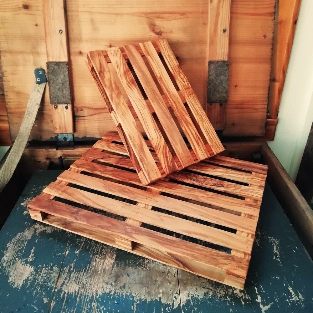 Servierbrett 2er Set Genusspalette aus Olivenholz