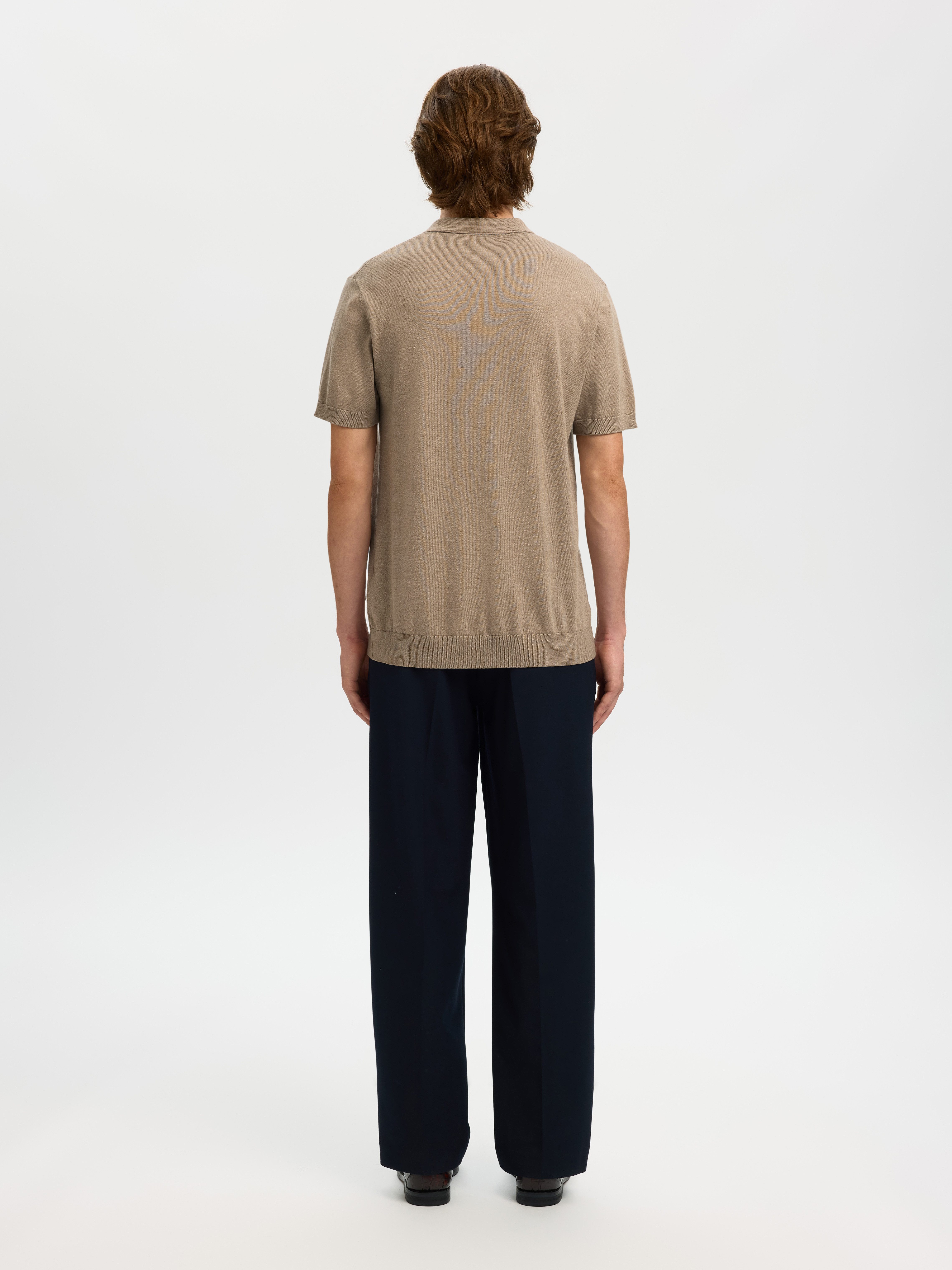 Selected Poloshirt SLHBERG SS KNIT POLO NOOS aus Feinstrick