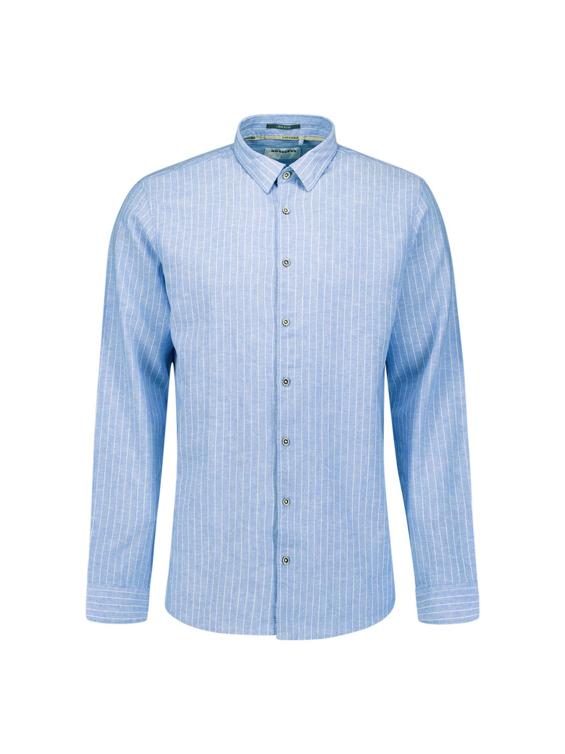 Leinenhemd Langarm Hemd Leinen Pinstripes No Excess - Shirt With Linen