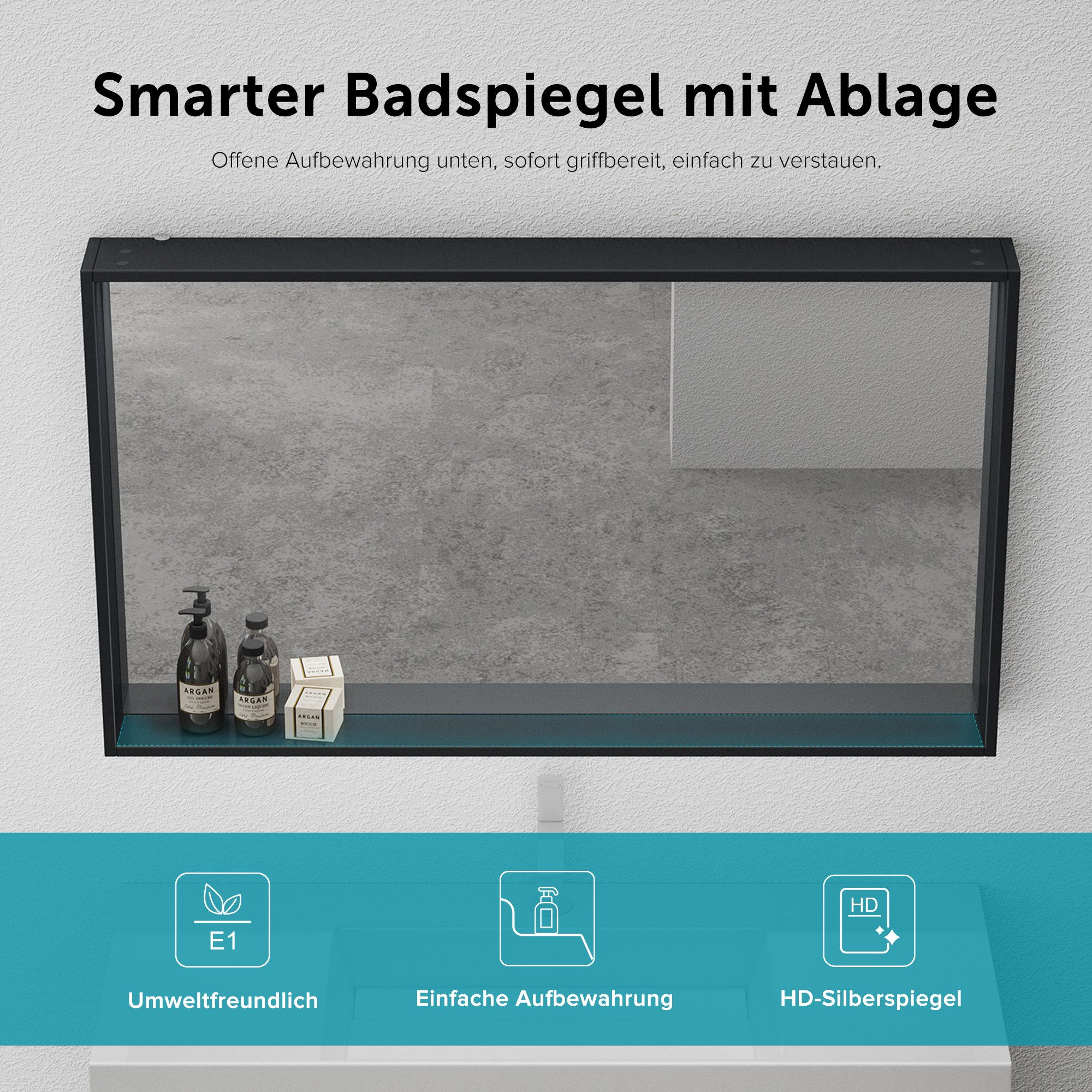 doporro Spiegelschrank Wandspiegel mit LED Wandschrank Badezimmer Spiegelschrank01