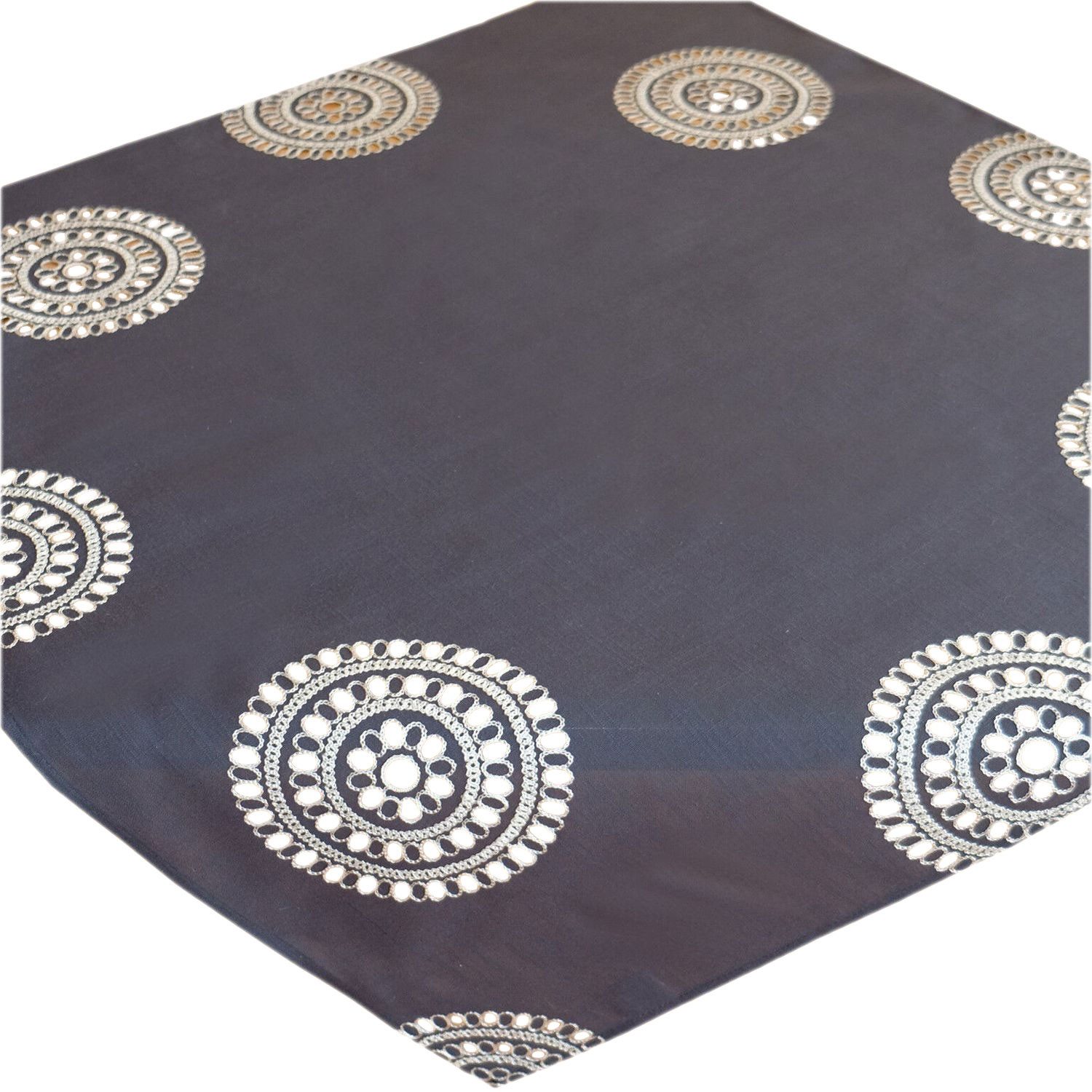 texpot Tischdecke Stickerei Kreise Tischläufer Kurbelstickerei (1-tlg)