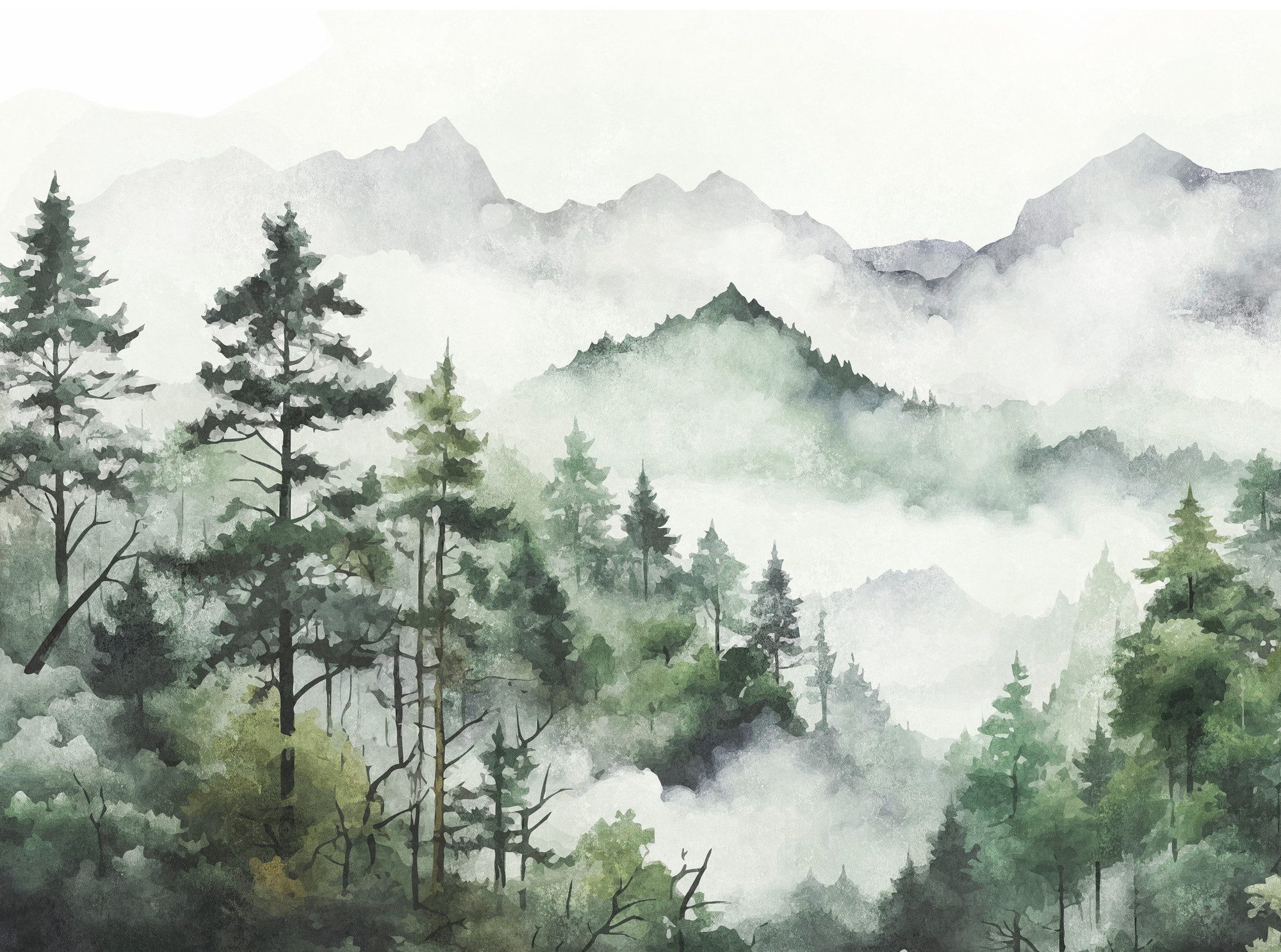 living walls Fototapete THE WALL III Landschaft Tapete Motivtapete Wald Wal günstig online kaufen