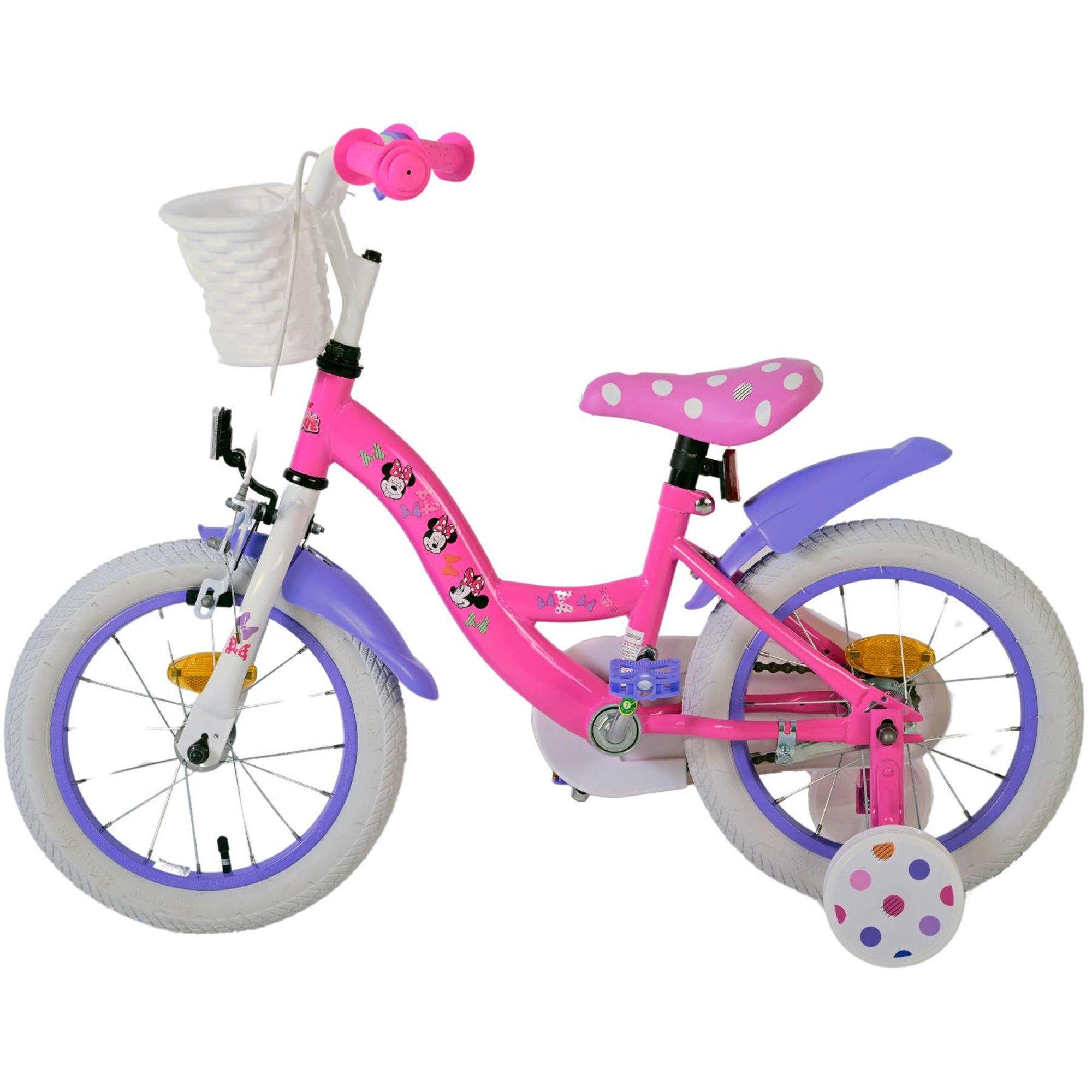 Disney Kinderfahrrad Minnie Cutest Ever!, 1 Gang, ohne Schaltung, Disney Minnie Cutest Ever! Kinderfahrrad 14 Zoll ab 3,5 100-115cm