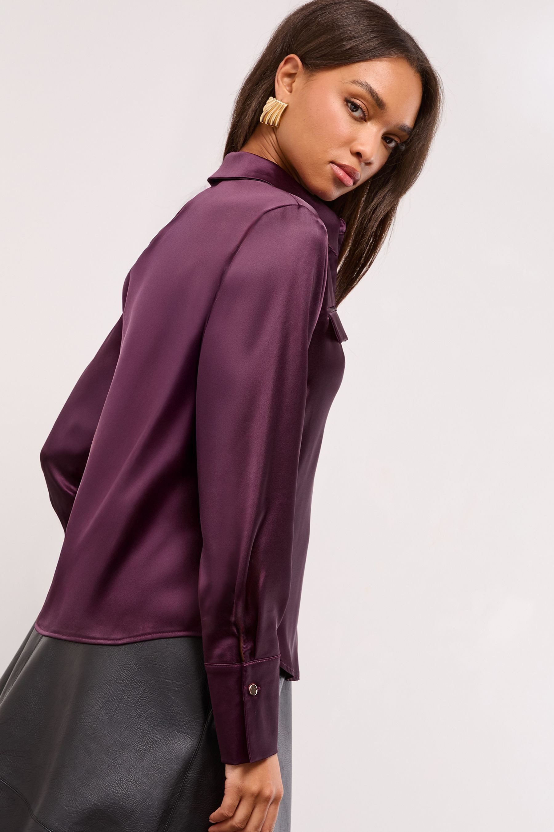 LIPSY Hemdbluse Lipsy Bluse aus Satin, Regular (1-tlg)