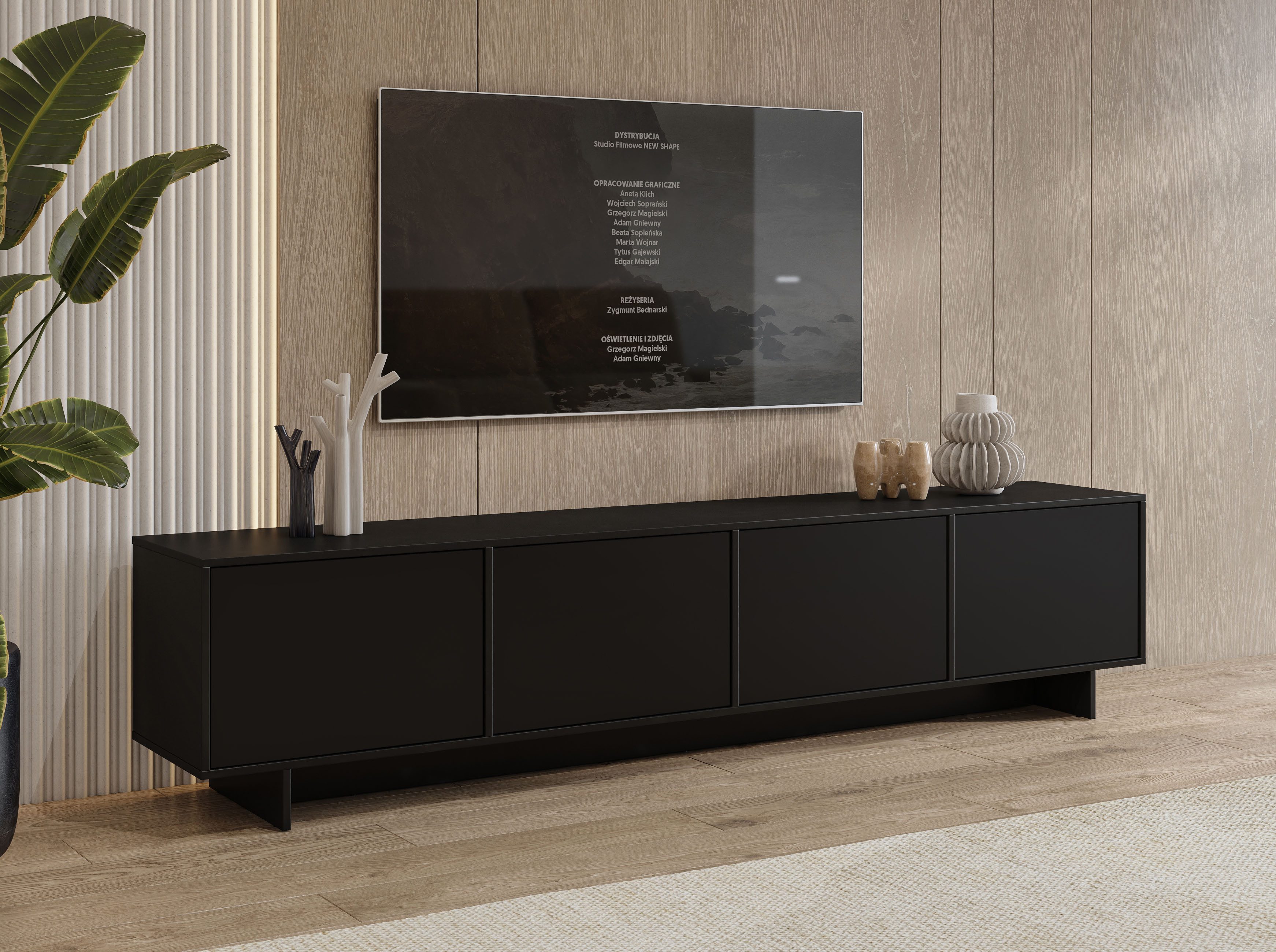 OTTO home Lowboard Tatami, Modernes griffloses TV-Board, Breit 220,50cm, TV-Schrank, TV-Schrank, TV-Board mit viel Stauraum, …
