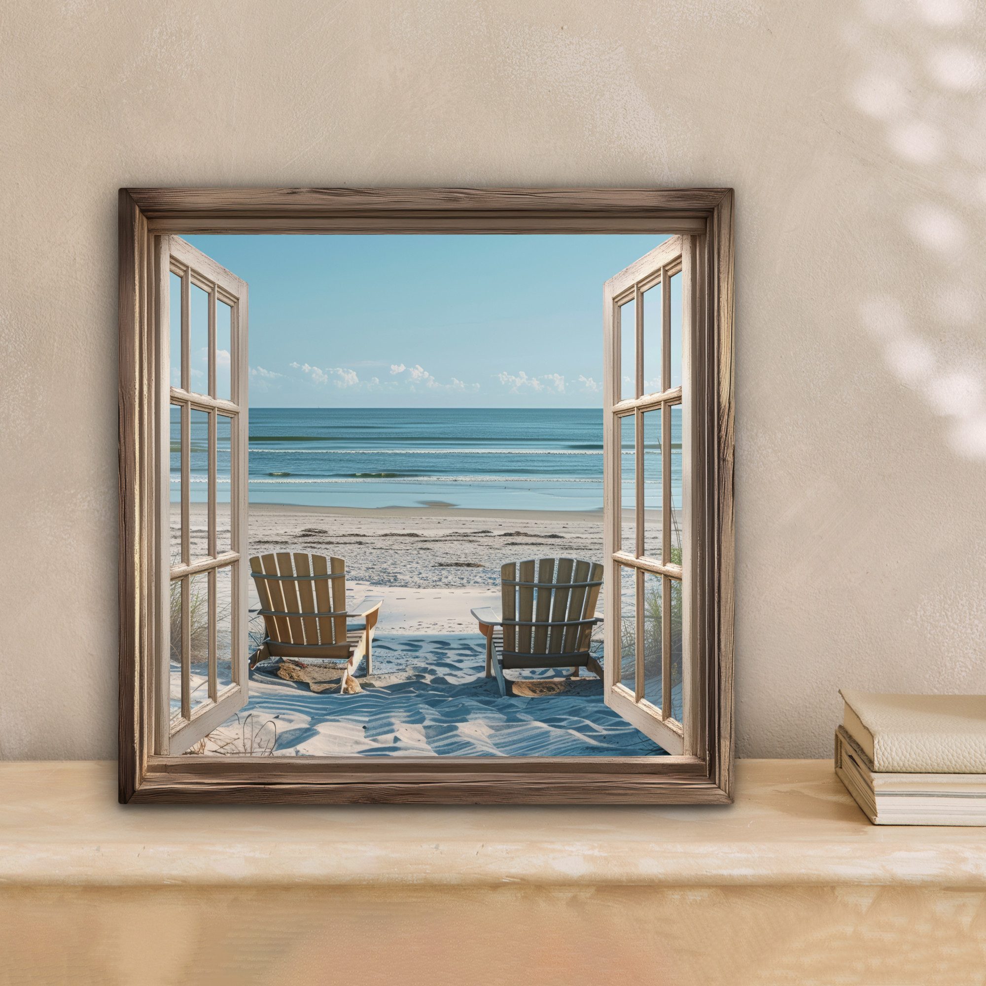 OneMillionCanvasses® Leinwandbild Fensterblick - Fenster - günstig online kaufen