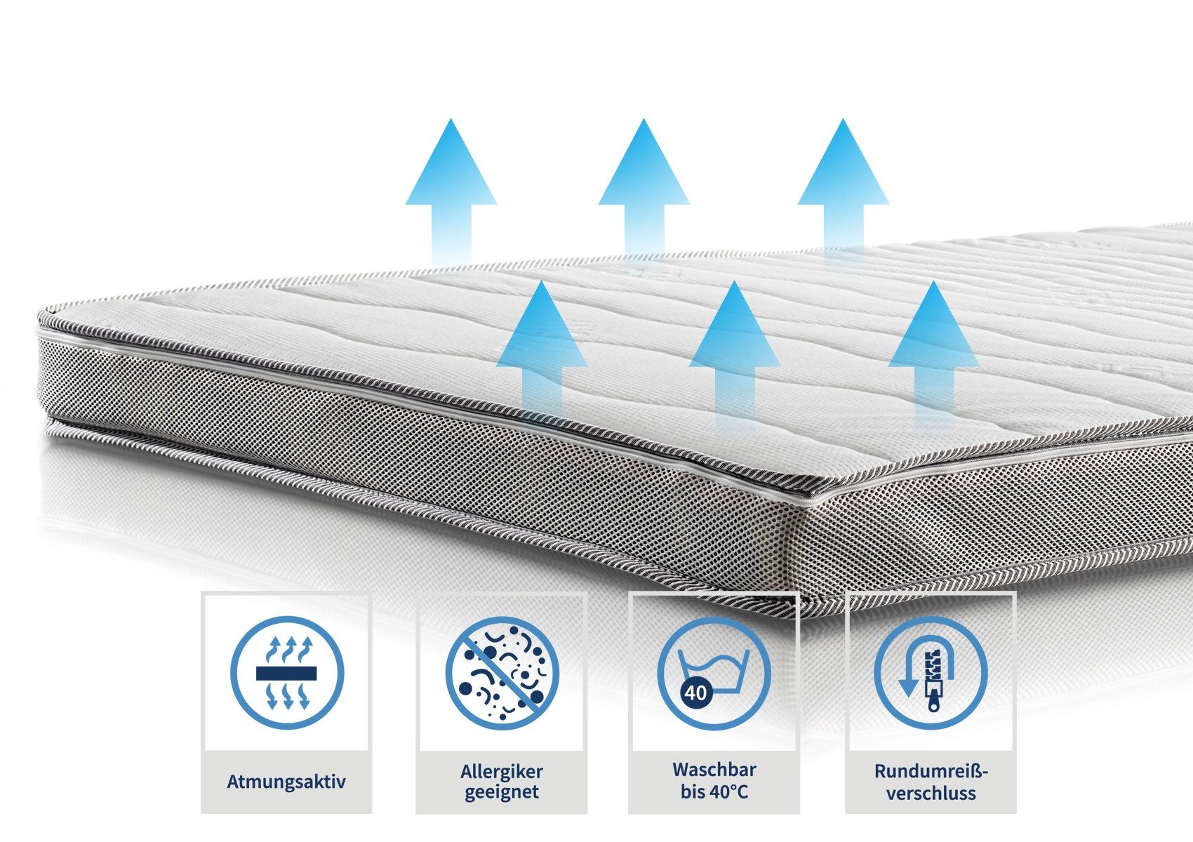 MeineMatratze24, Topper Aquasoft Gelschaum Maxi, 10 cm hoch, Gelschaum, Opt günstig online kaufen