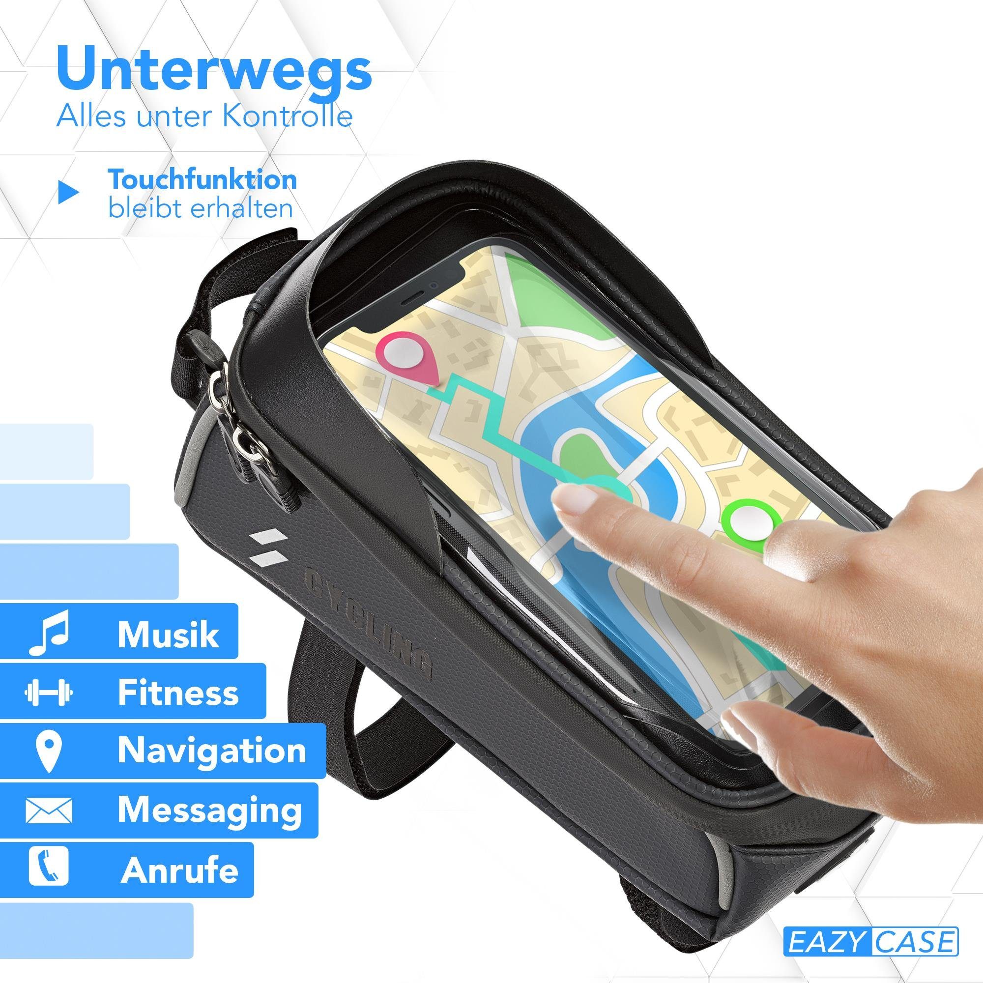 EAZY CASE Handyhülle Universal Fahrradhalterung Rahmentasche für Handys, Handyhalterung 360° drehbar Navigation Tasche Fahrradtasche Schwarz – Bild 5 von 5