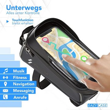 EAZY CASE Handyhülle Universal Fahrradhalterung Rahmentasche für Handys, Handyhalterung 360° drehbar Navigation Tasche Fahrradtasche Schwarz