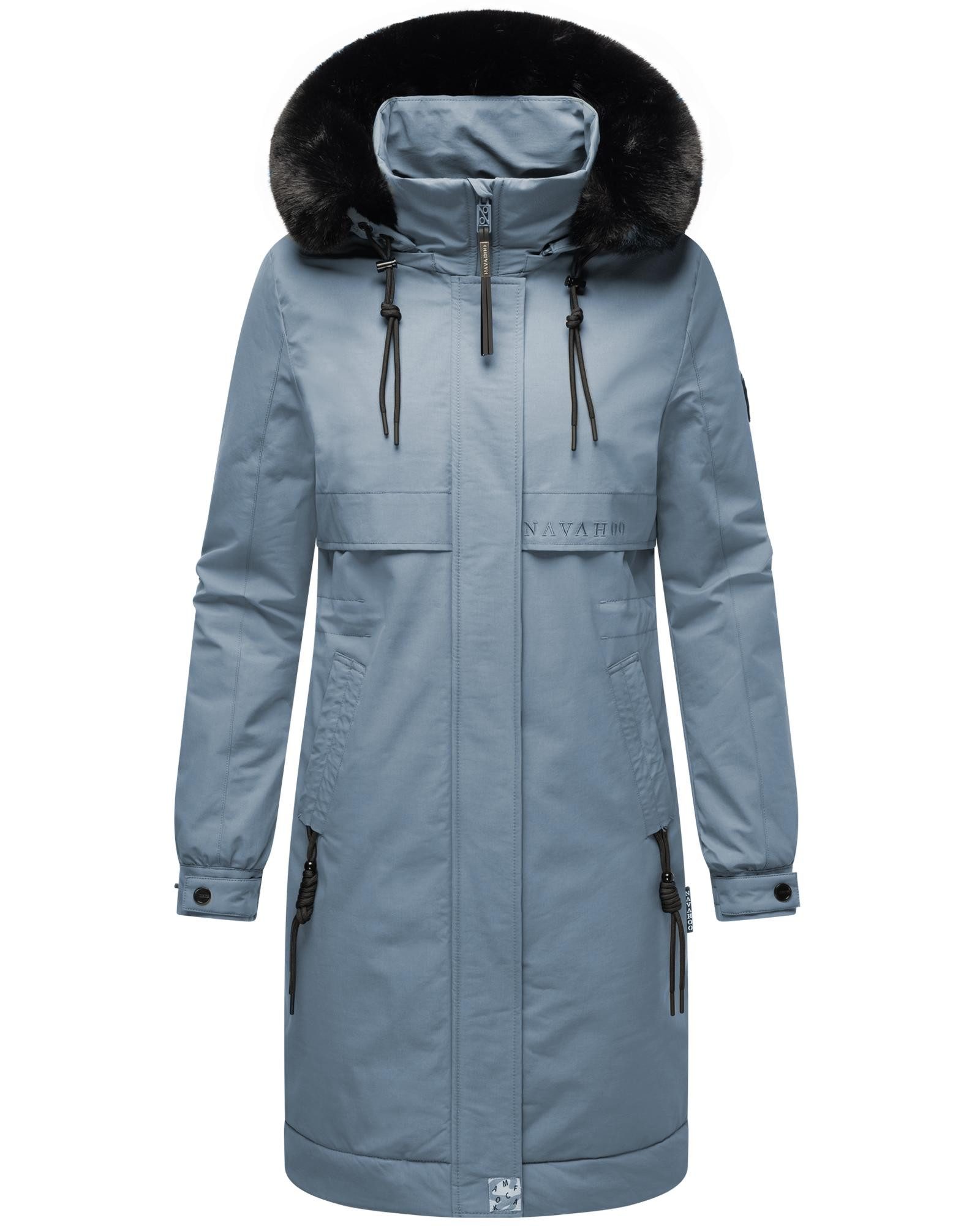 Navahoo Kurzmantel Kaltwetterretter 14 Damen Wintermantel mit abnehmbarer Kapuze und Kunstfell