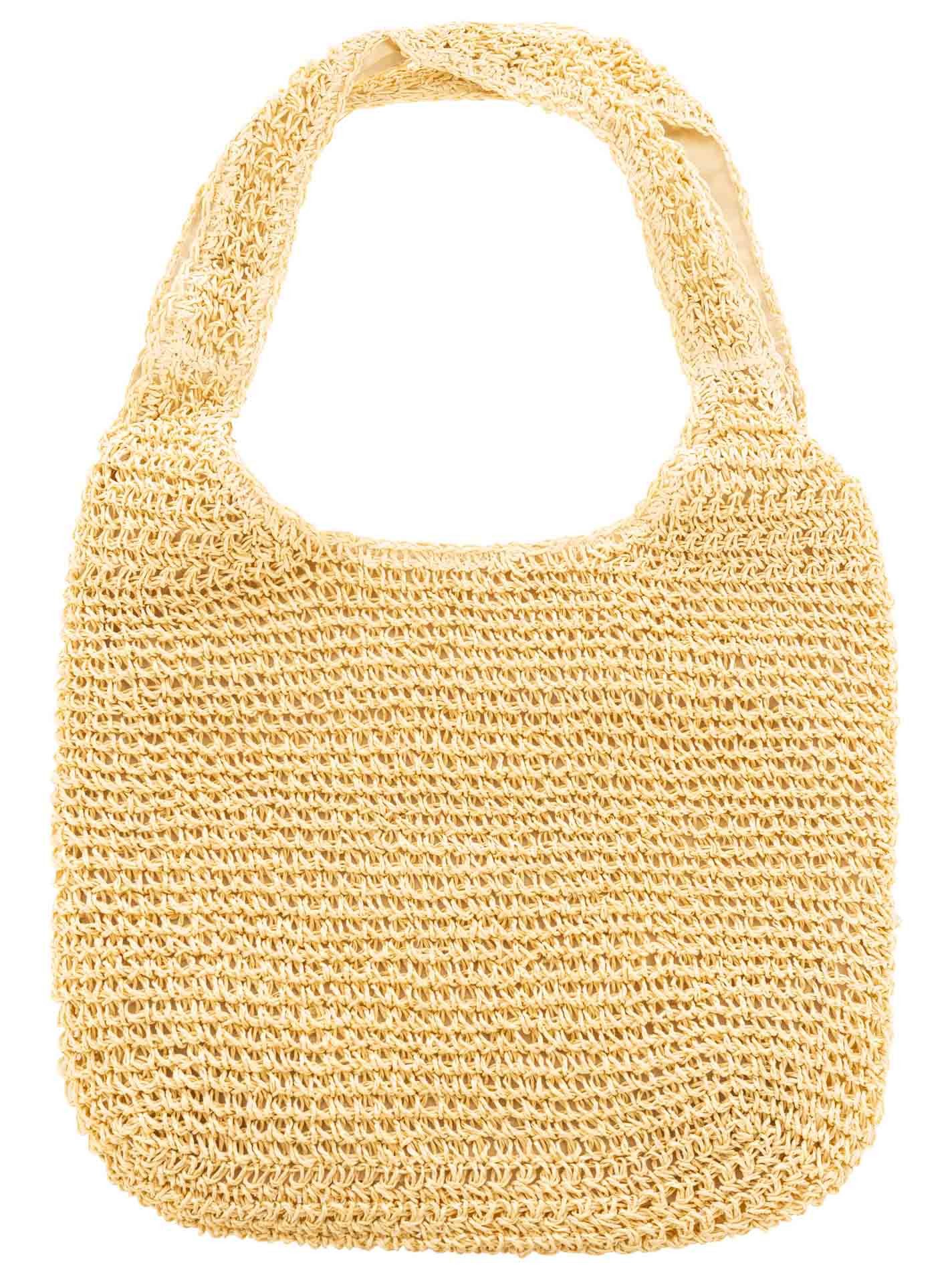 Zwillingsherz Tragetasche "Shopper", geflochtenes Material, Schulterhenkel