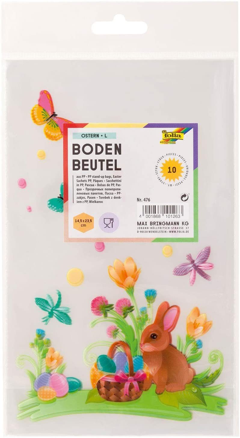 Folia Dekorationsfolie folia 476 10er Bodenbeutel "Ostern" Maße: (B)145 x (H)235 mm