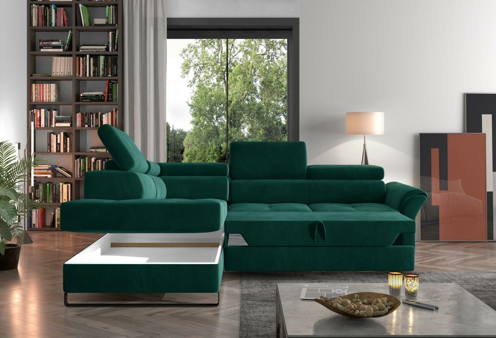 Multifunktion in Ecksofa JVmoebel Made Ecksofa L-Form Design Polster Modern Europe Sofa, Textil